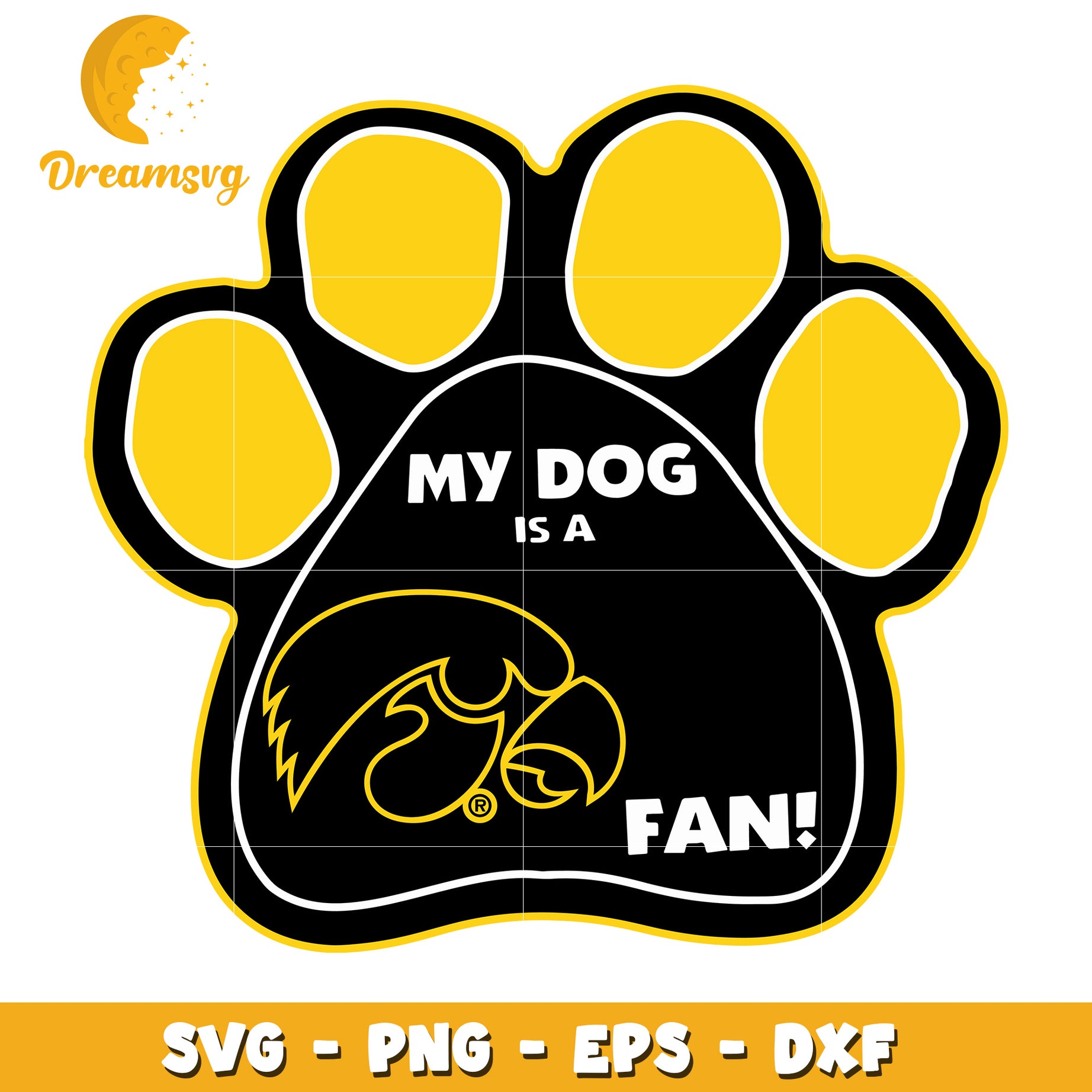 My Dog Is A Hawkeye Fan Paw Print SVG