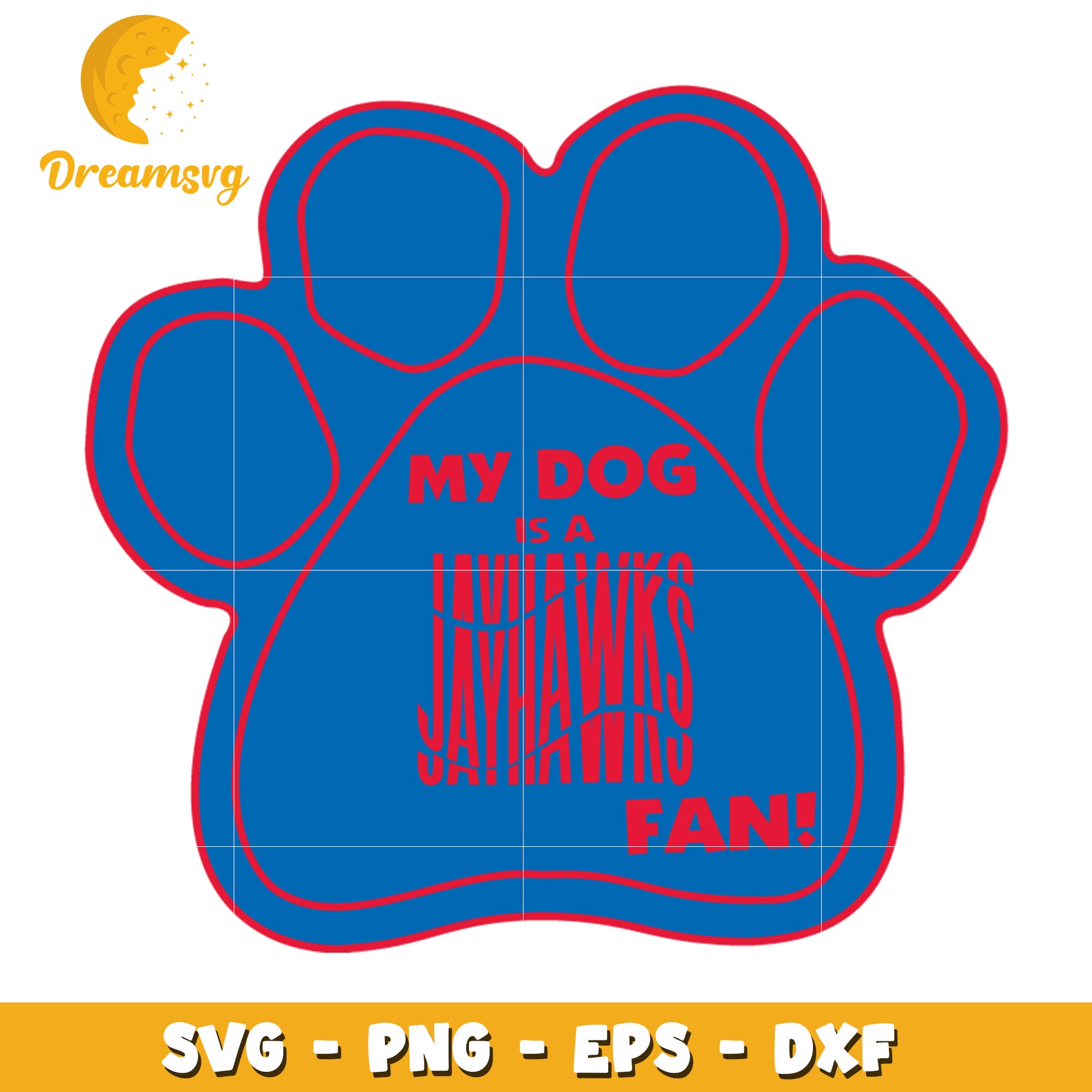 My Dog Is A Jayhawks Fan Paw SVG Cut File