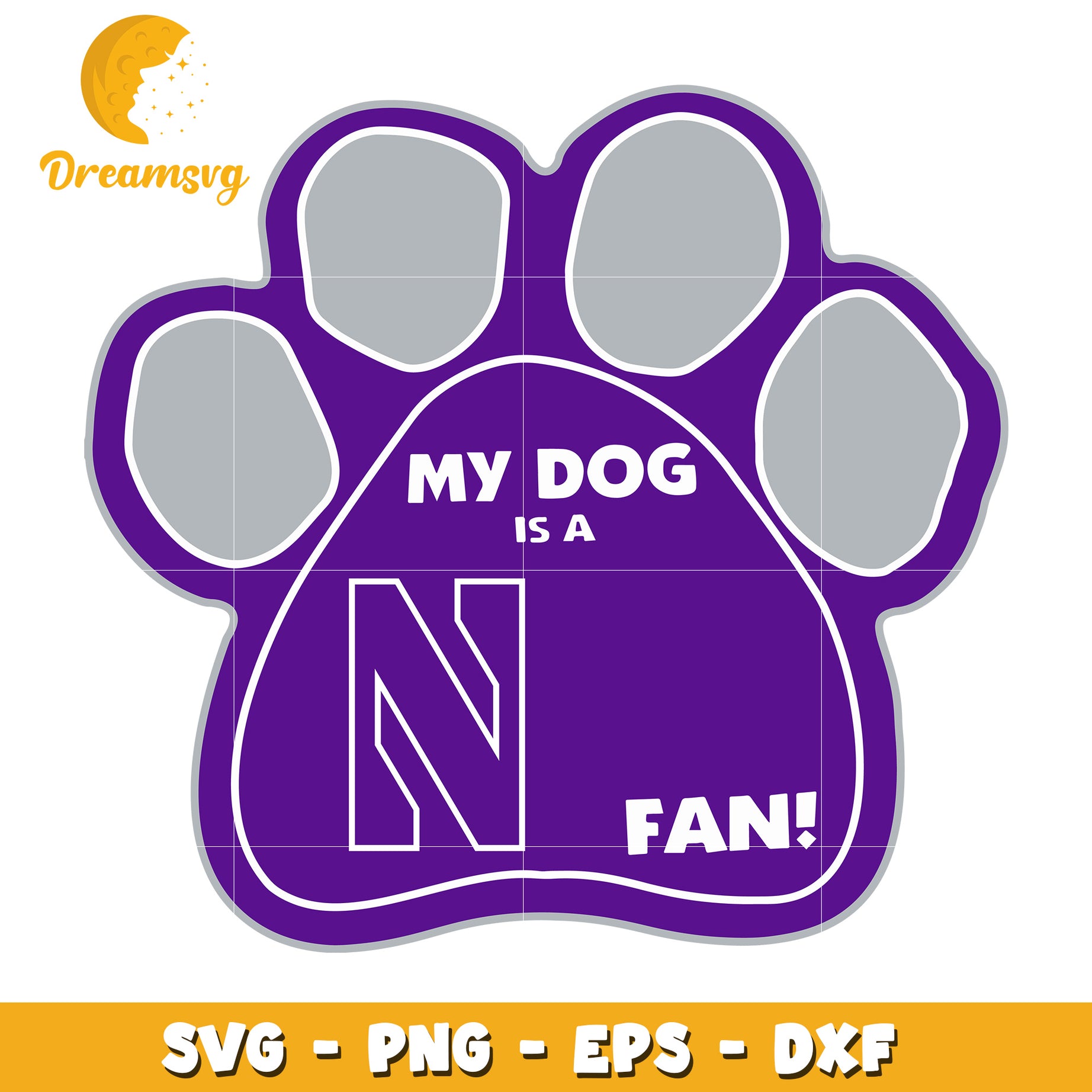 My Dog Is A N Fan Paw Print SVG