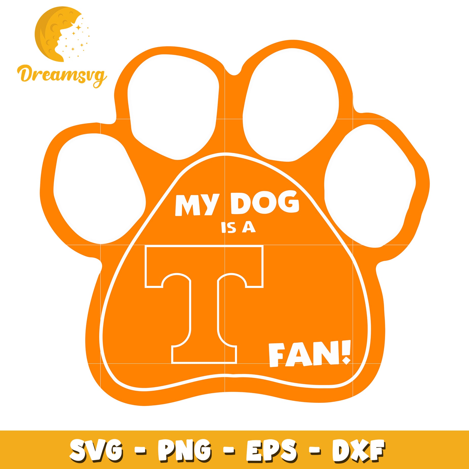 My Dog Is A Tennessee Fan Paw Print SVG