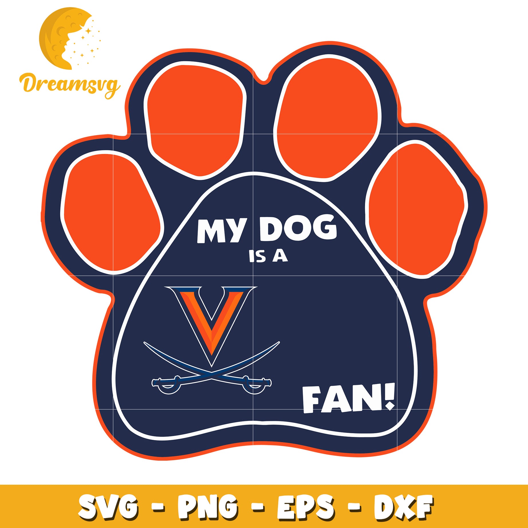 My Dog Is A UVA Fan Paw Print SVG