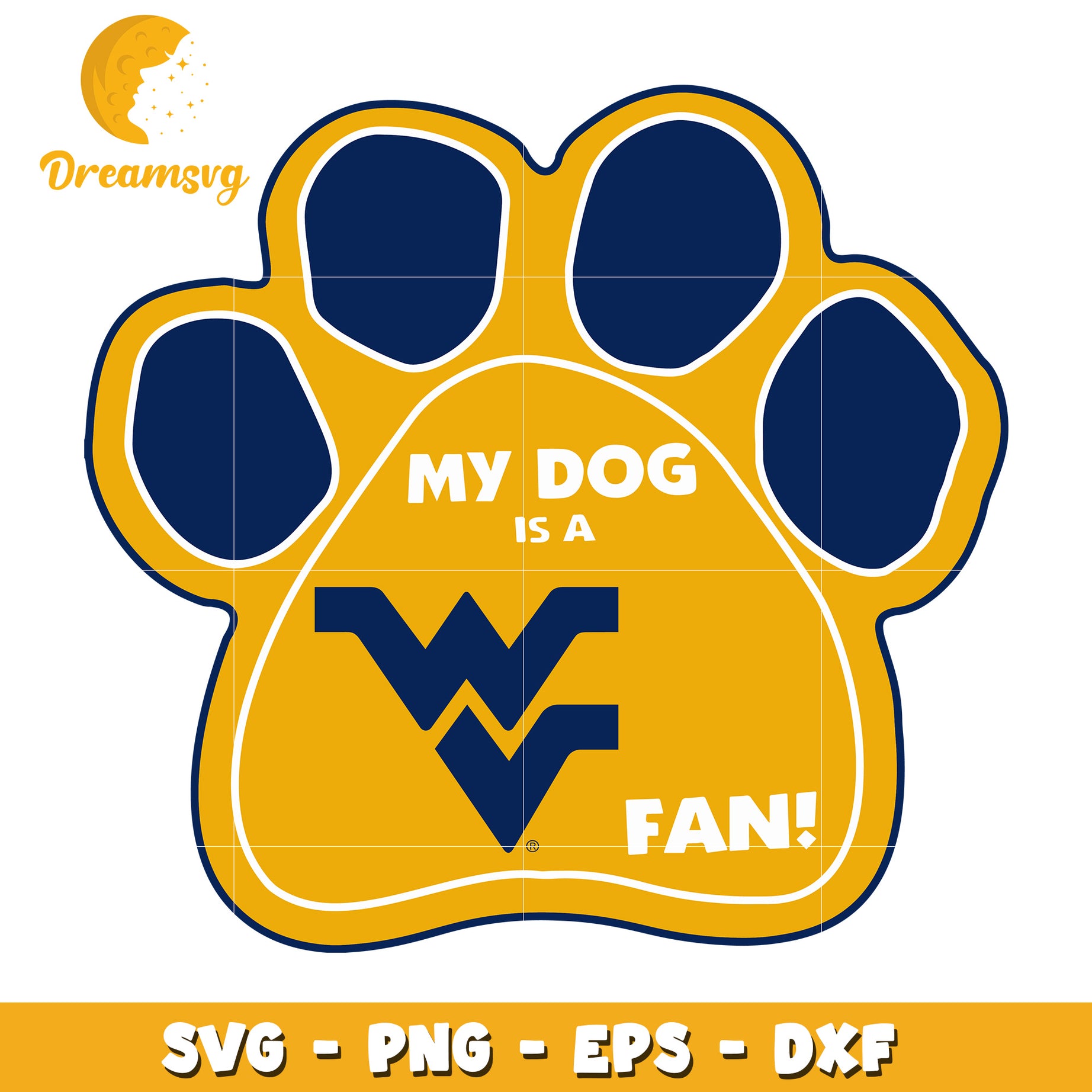 My Dog Is A WV Fan Paw Print SVG