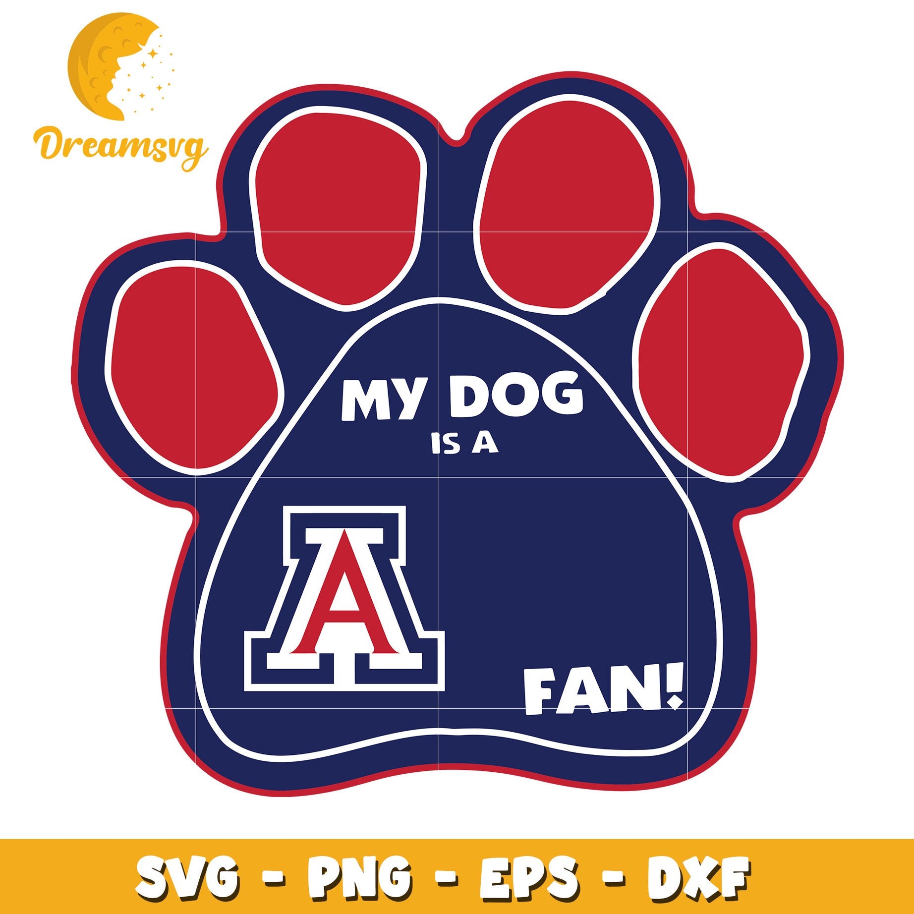 My Dog Is An Arizona Fan Paw Print SVG