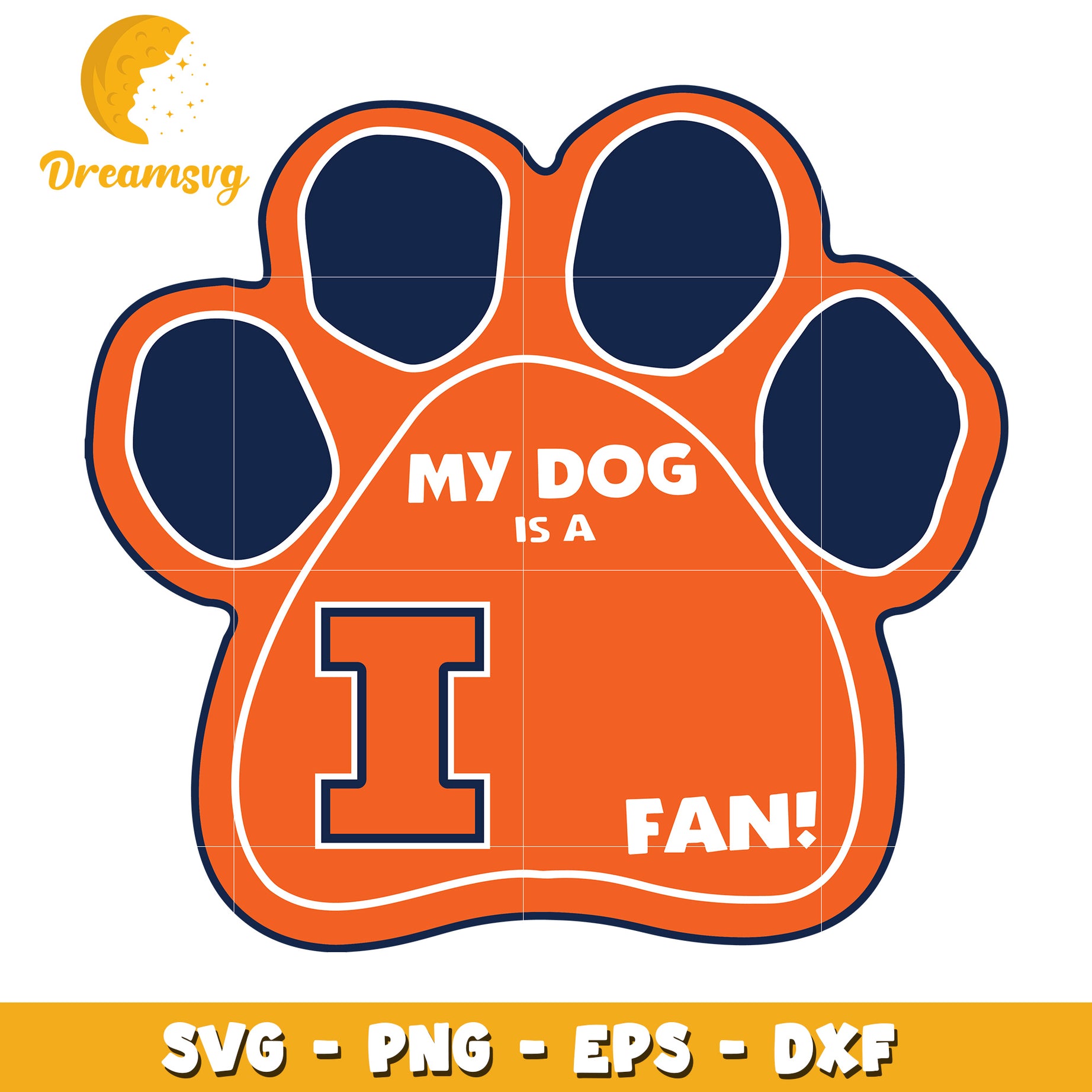 My Dog is a Fan SVG Paw Print Design for Dog Lovers