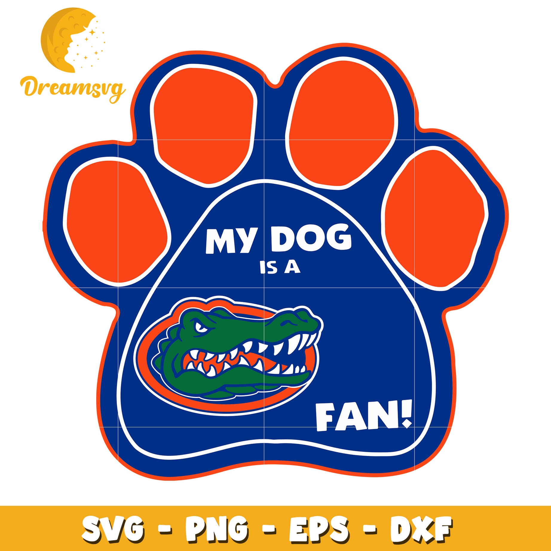 My Dog is a Gator Fan Paw Print SVG