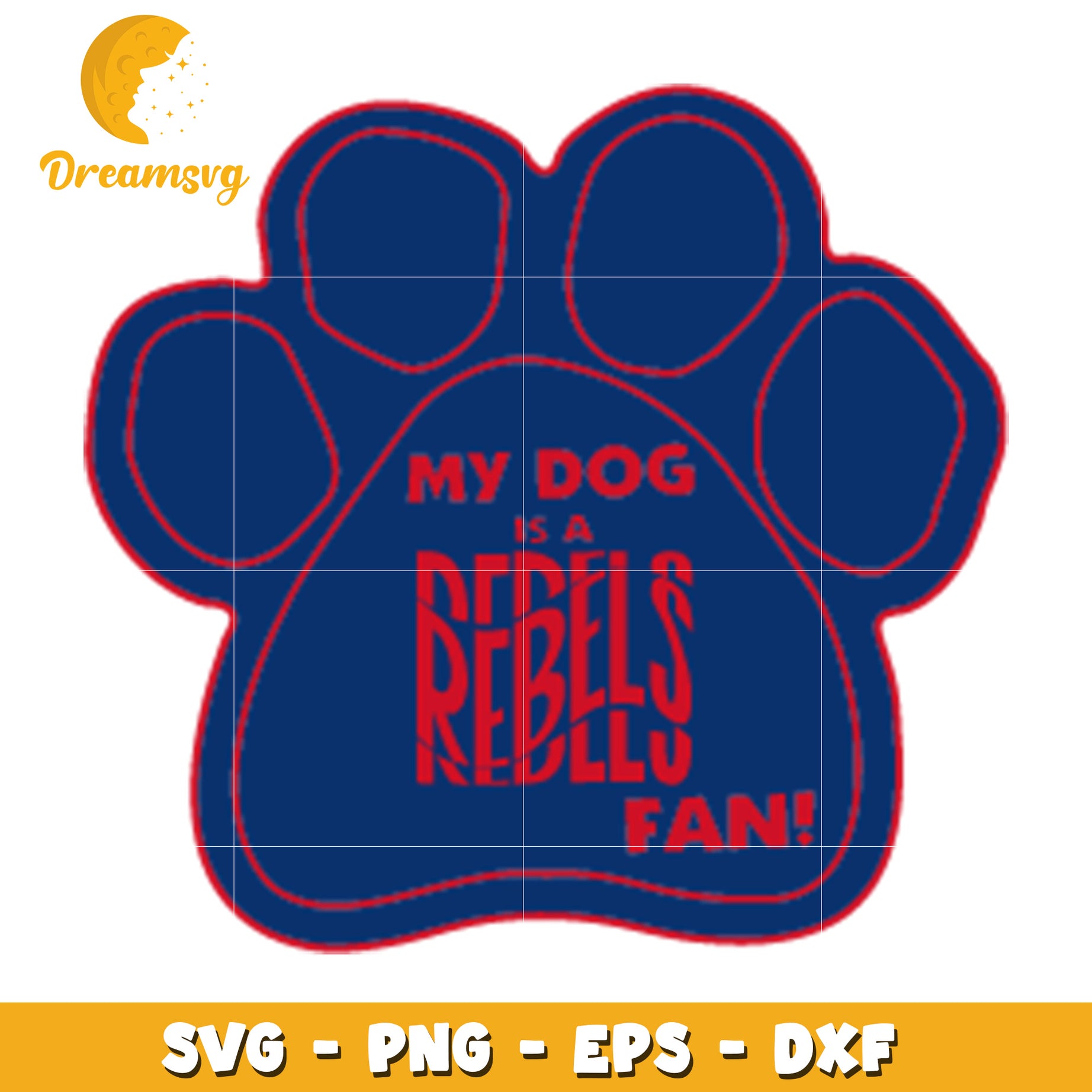 My Dog is a Rebels Fan Paw SVG Cut File