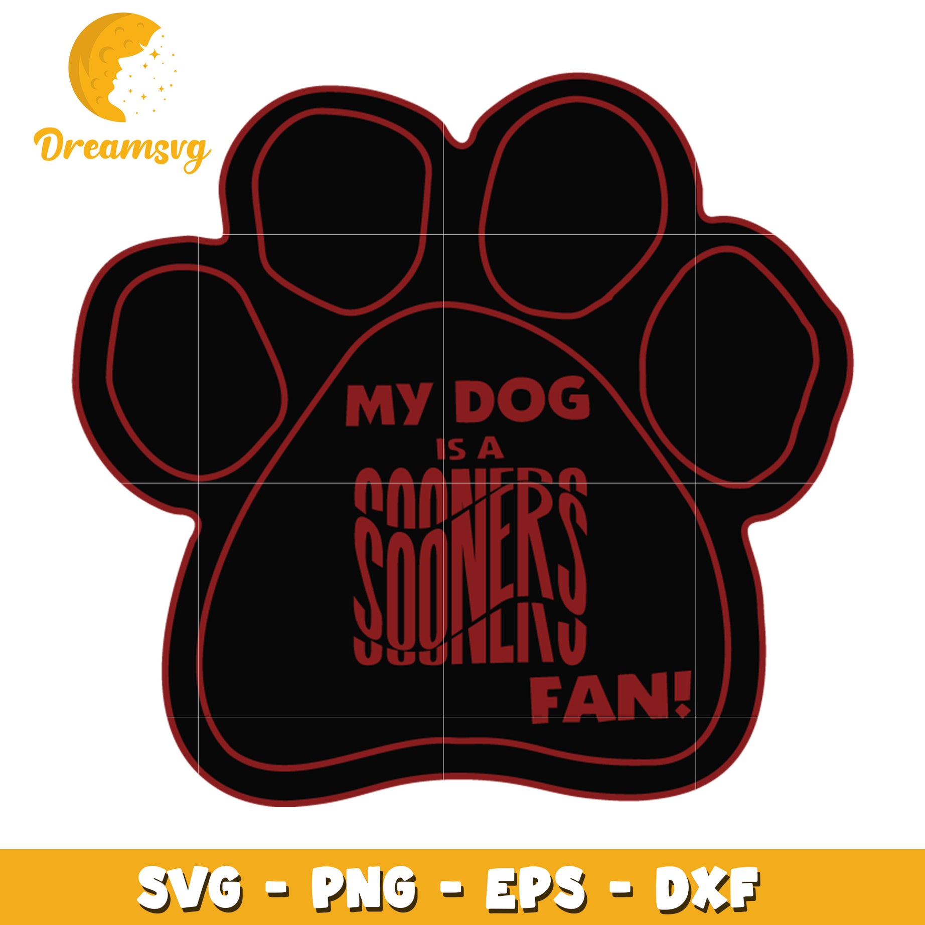 My Dog is a Sooners Fan Paw SVG
