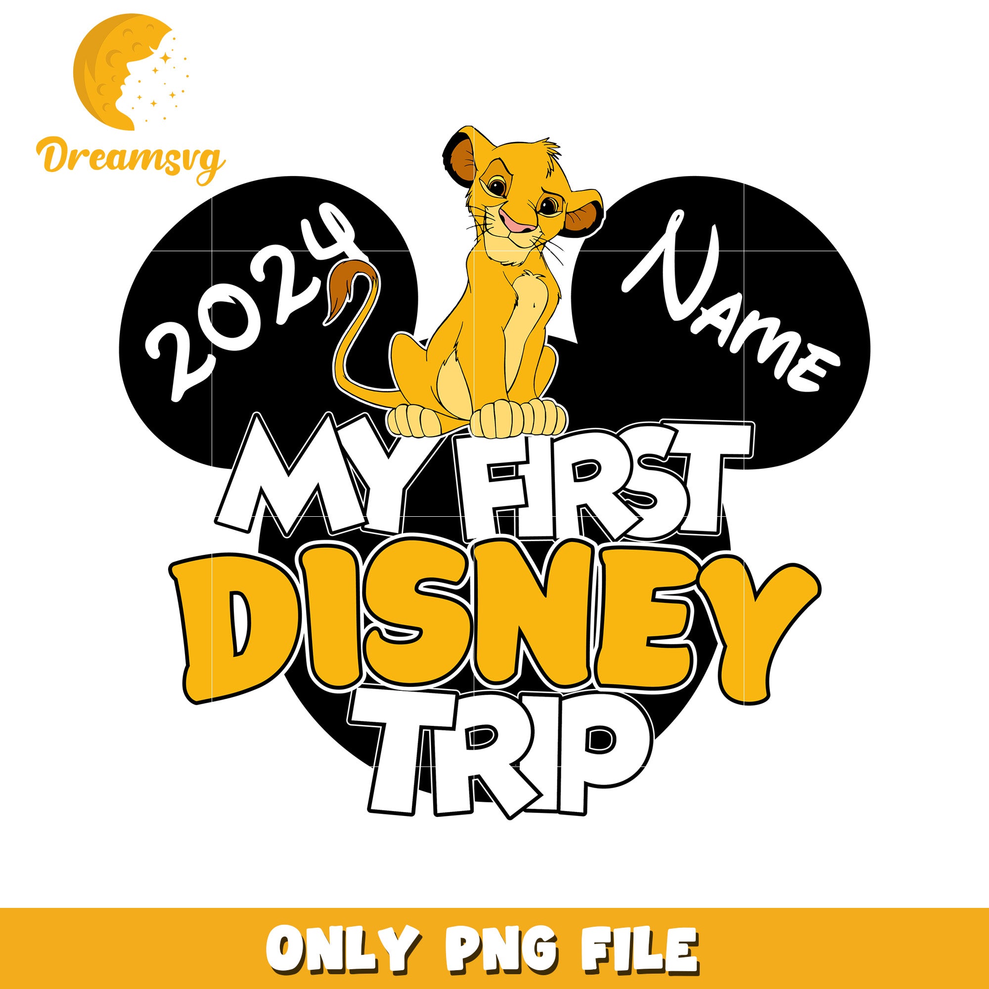 My First Disney Trip 2024 Personalized Name PNG File