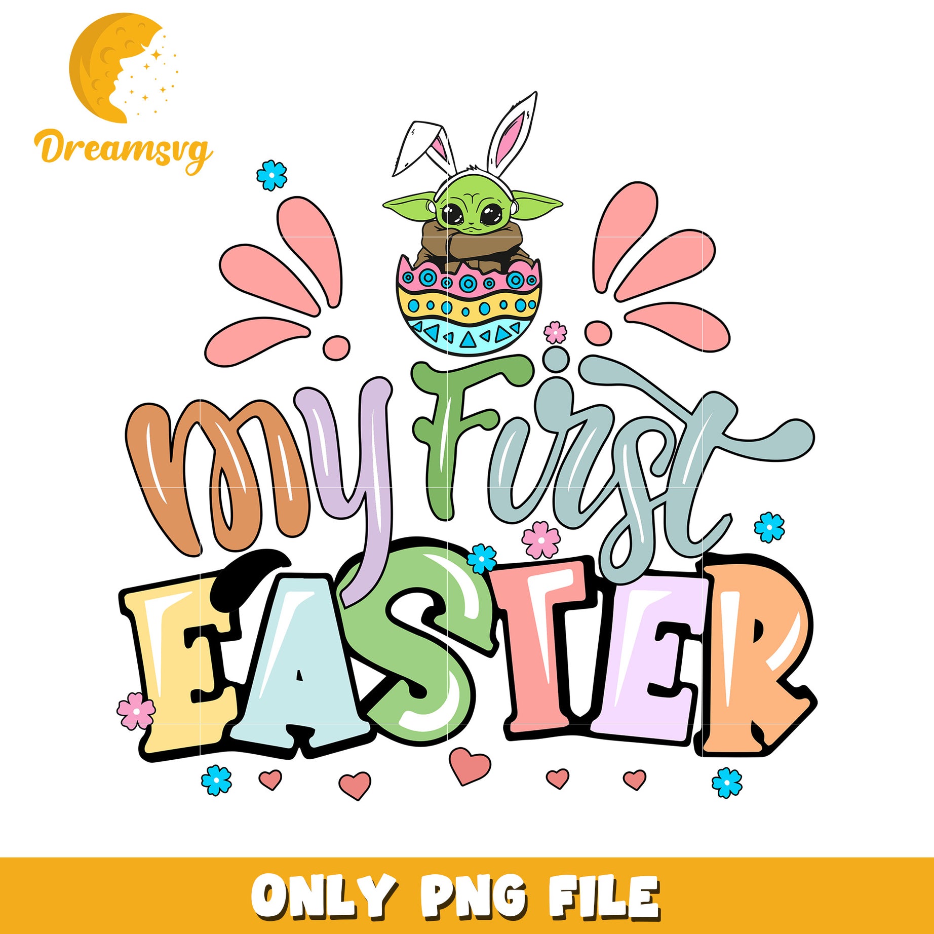 My First Easter Baby Yoda Easter Bunny PNG