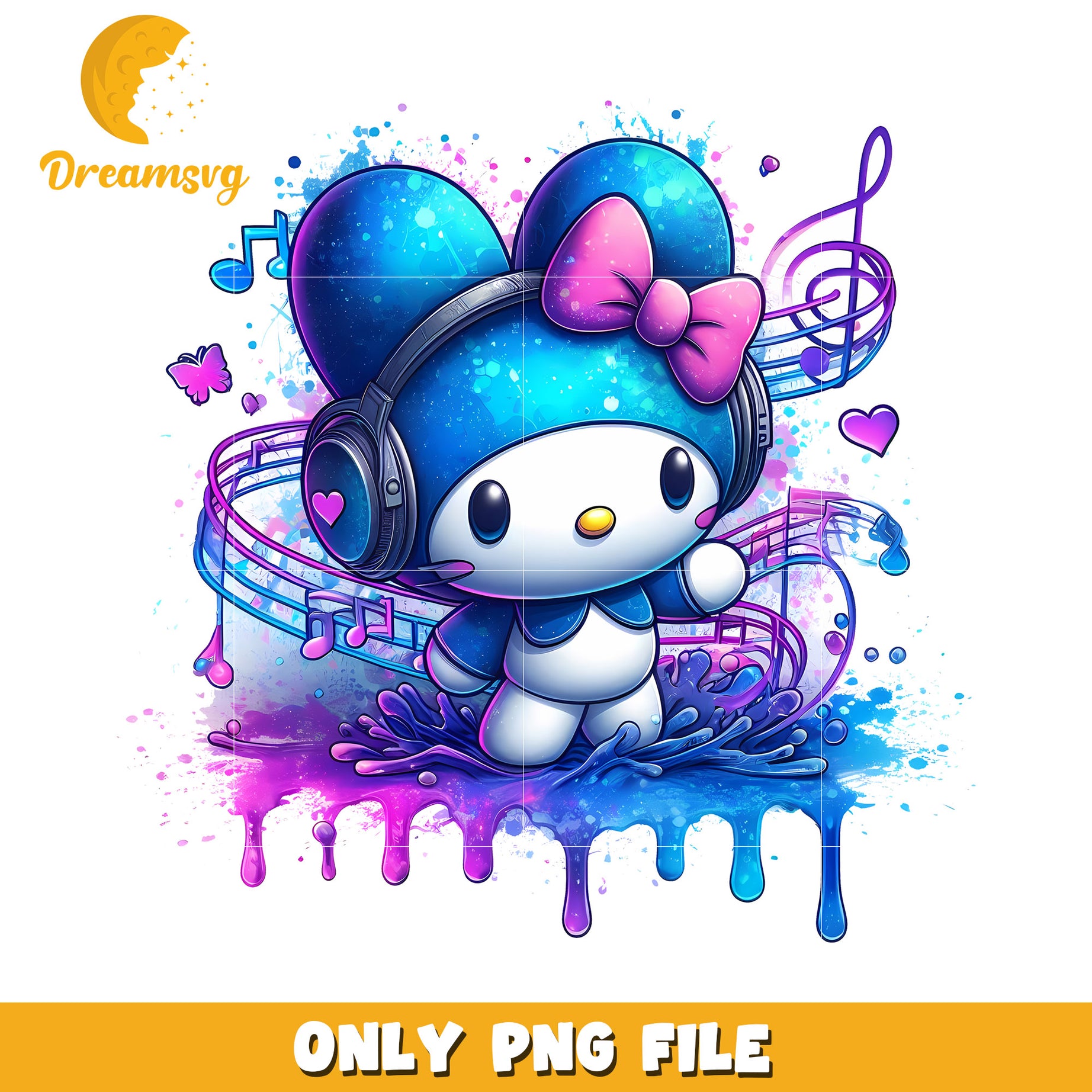 My Melody DJ PNG Sublimation Design