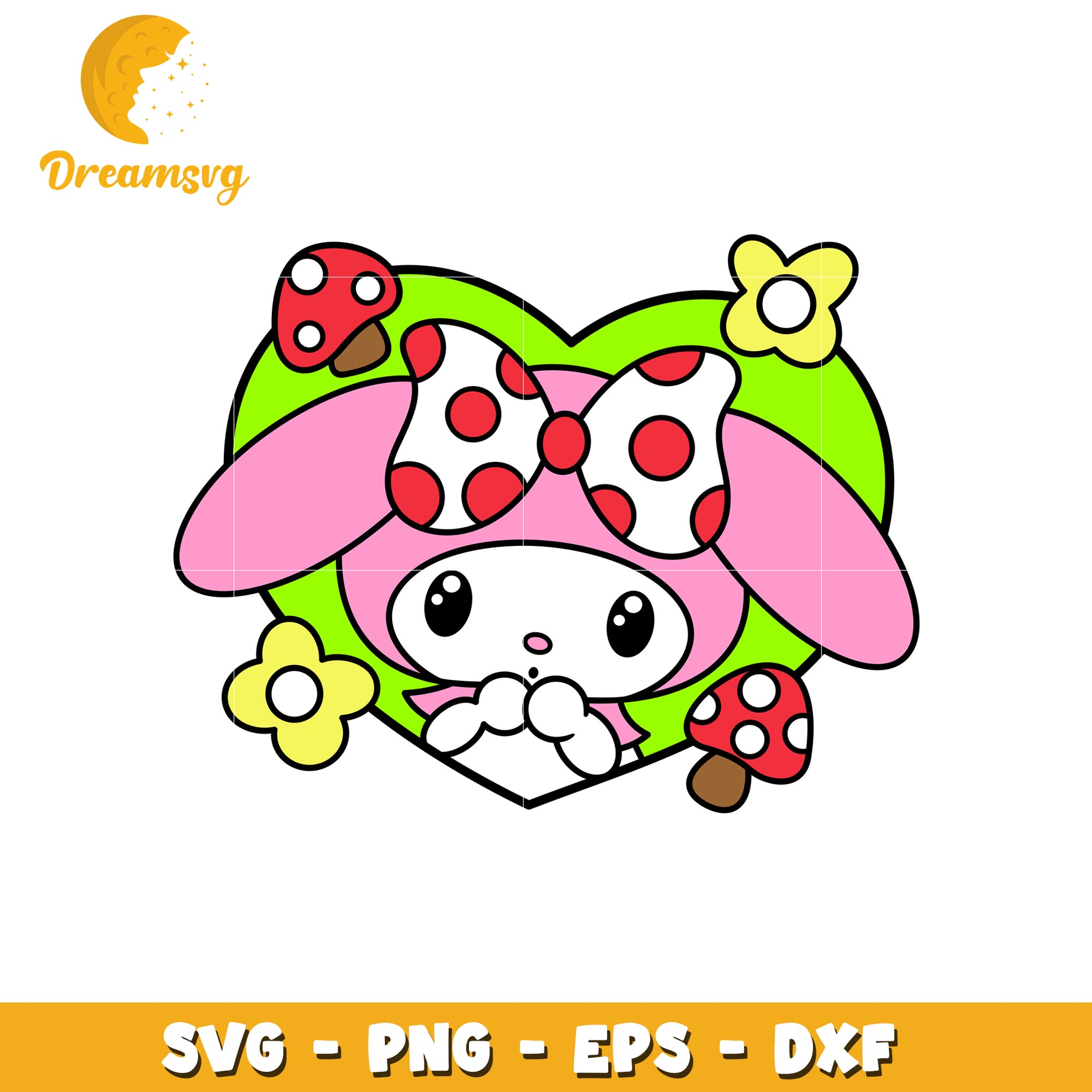 My Melody Heart SVG Cut File