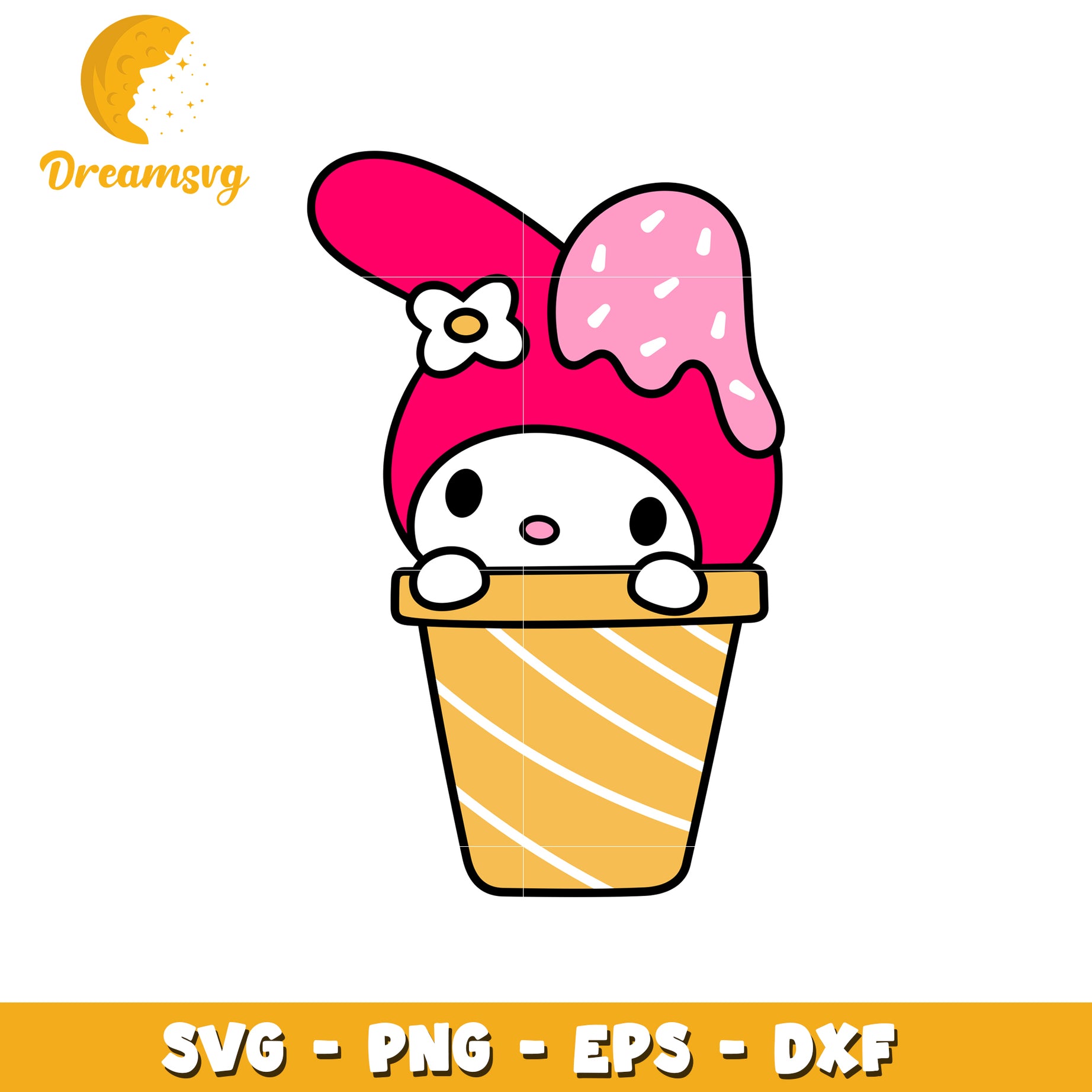 My Melody Ice Cream Cone SVG Cut File