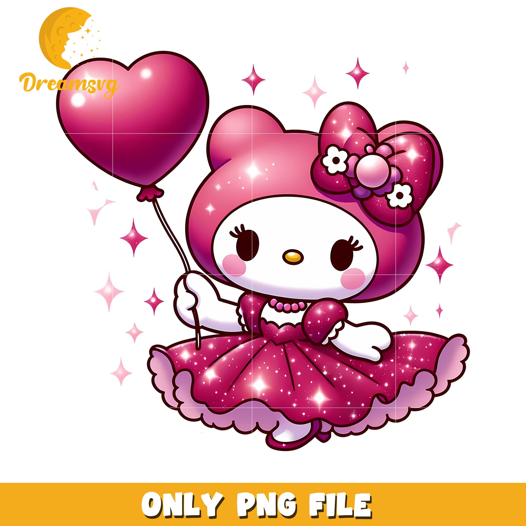 My Melody PNG Glitter Dress Download