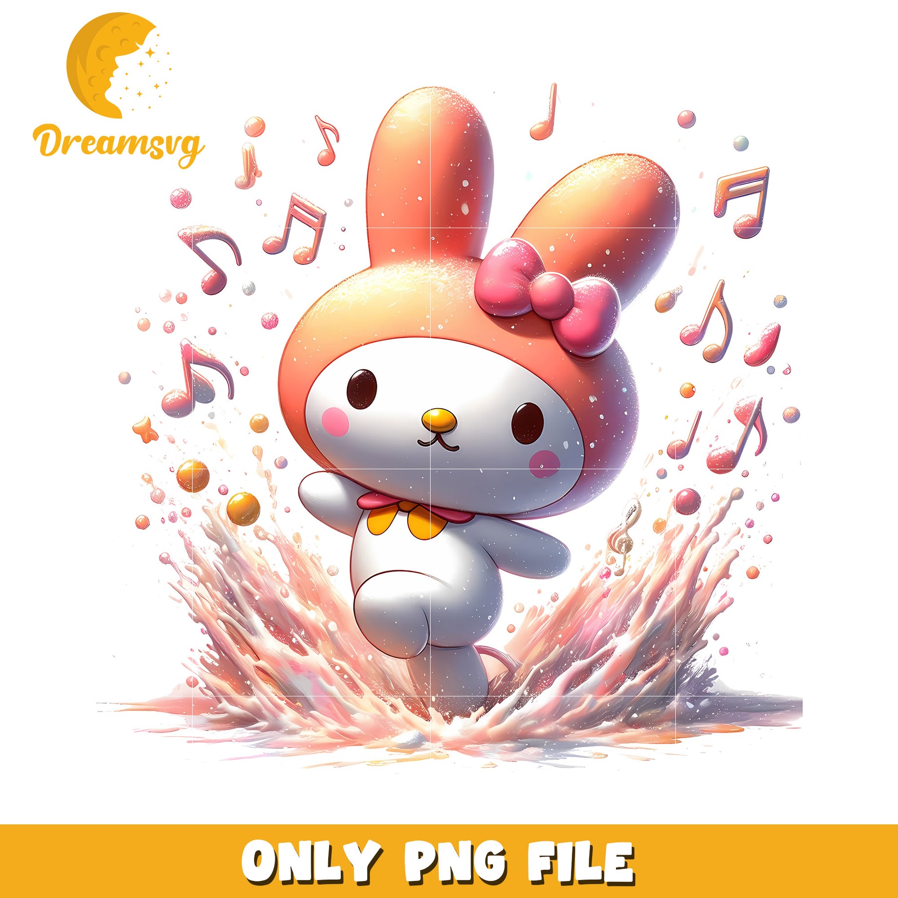 My Melody PNG Music Splash Art