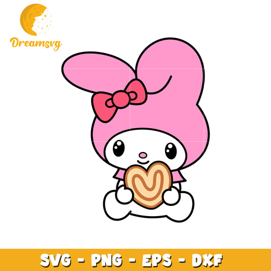 My Melody SVG Cut File with Cookie