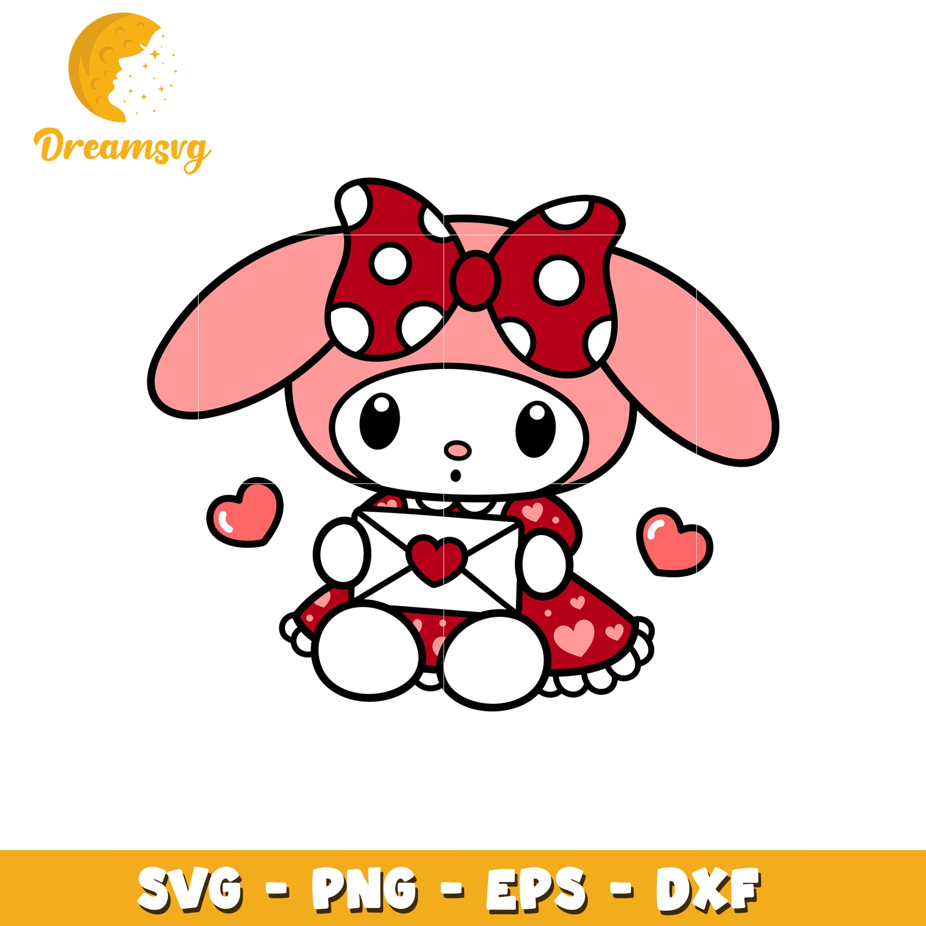 My Melody Valentine SVG PNG EPS DXF