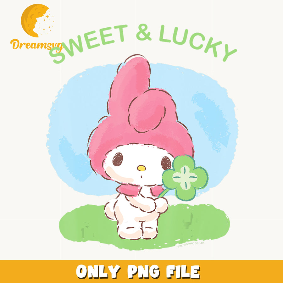 My Melody Sweet And Lucky PNG, Sanrio St Patricks Day, Clover PNG