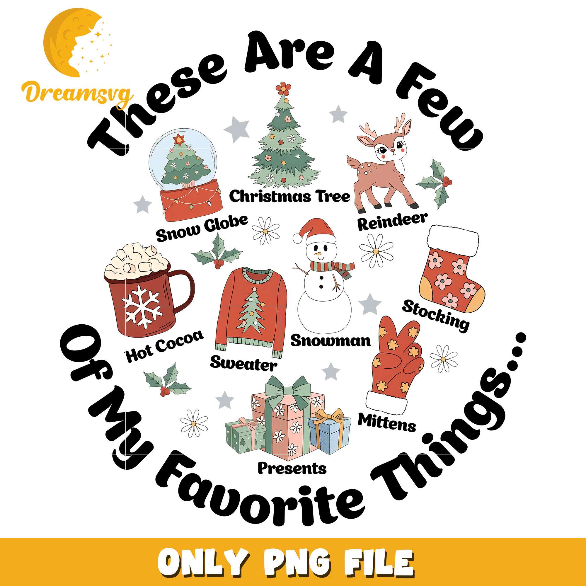 My favorite things on christmas png, things png, christmas png