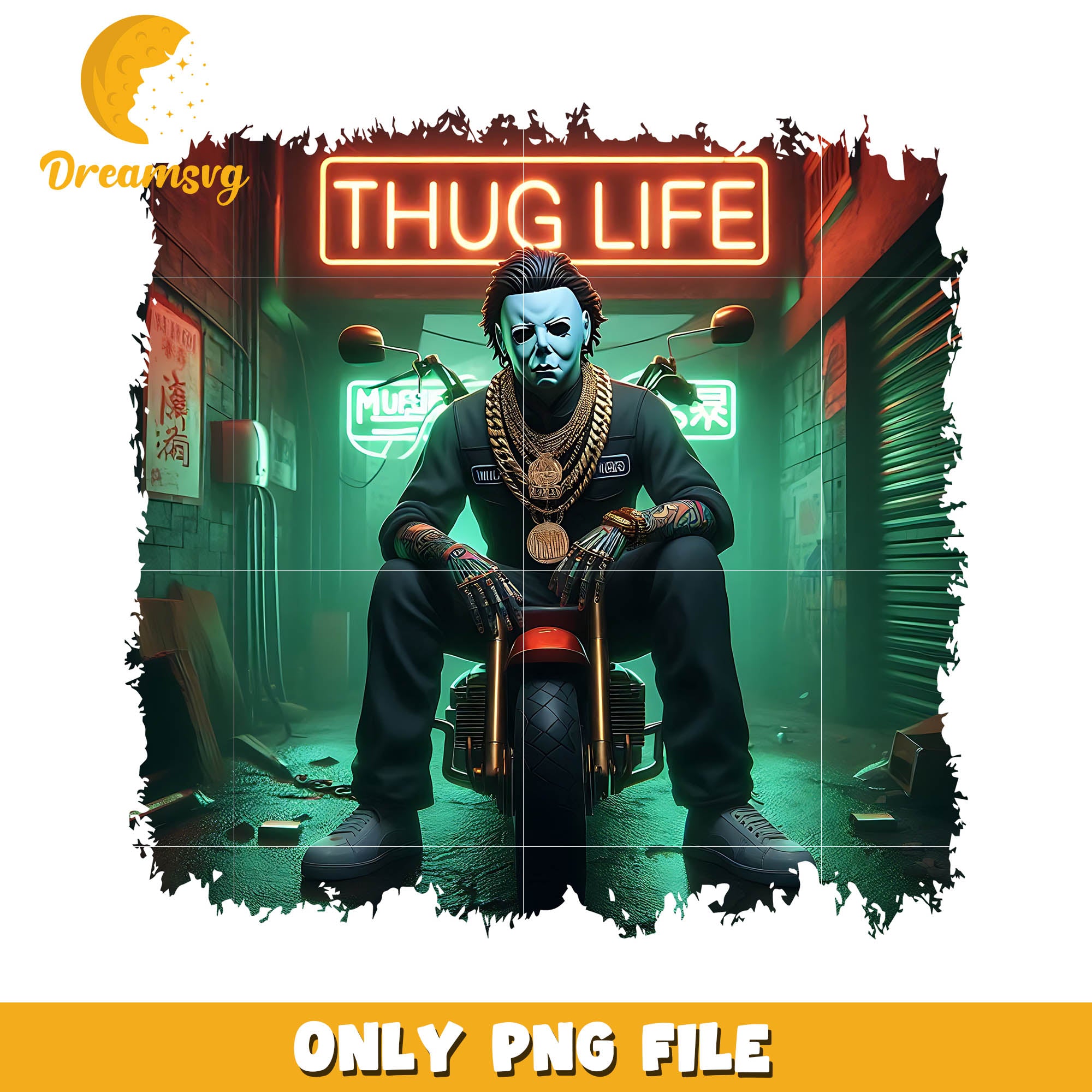 Myers golden thug life horror killer png, Halloween horror movies png