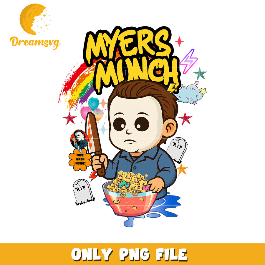 Myers munch design png, halloween time png, spooky season png