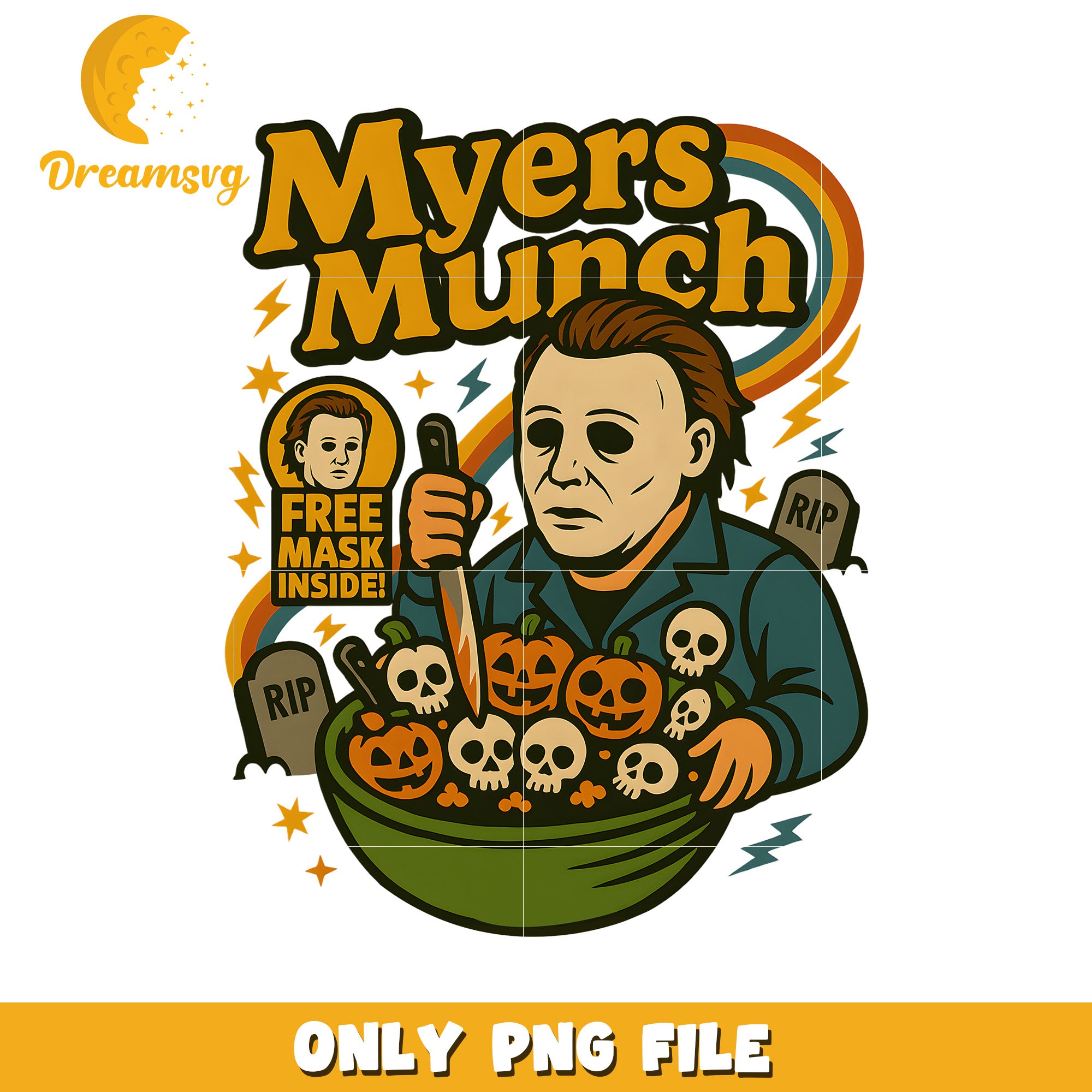 Myers munch design png, horror characters png, horror cartoons png