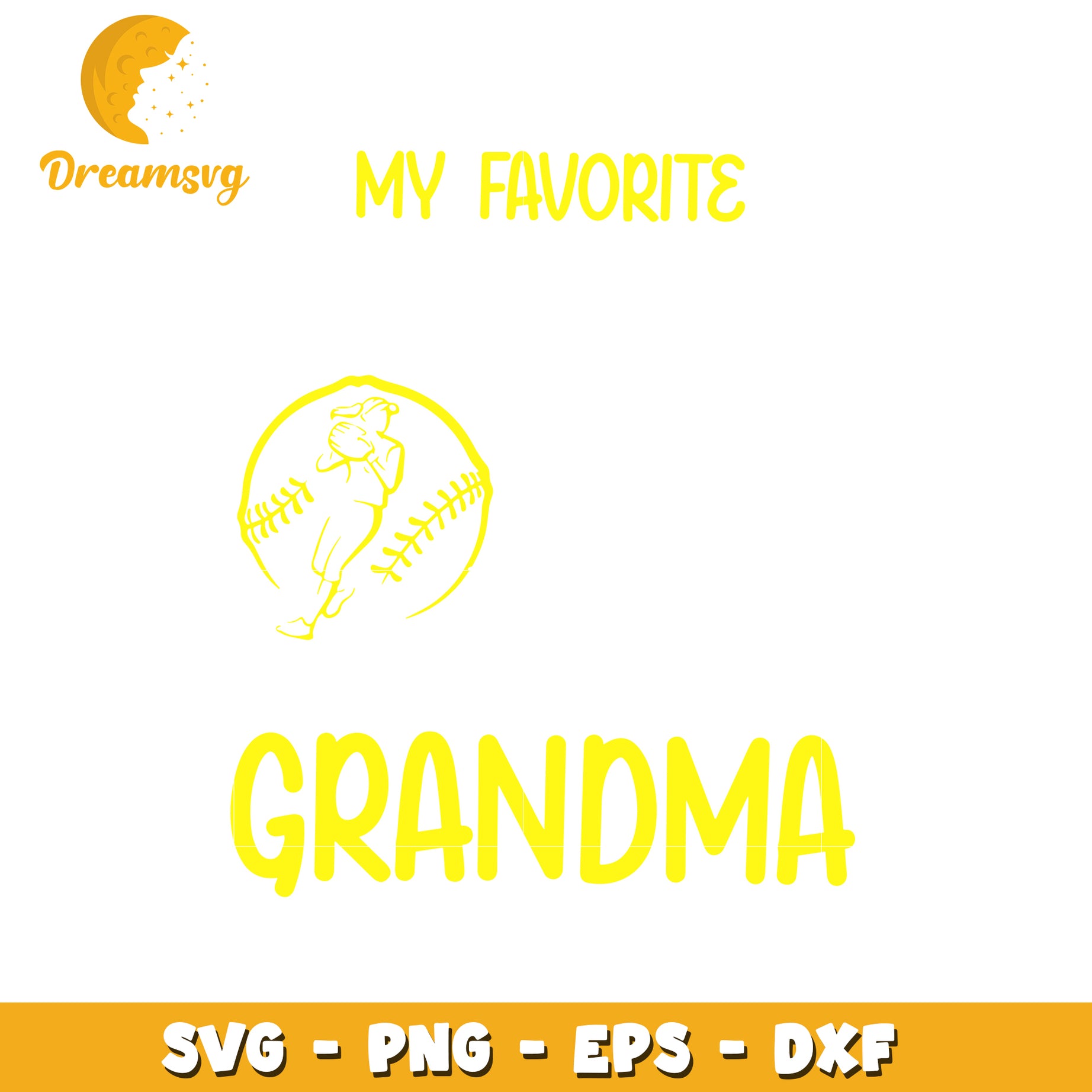 My favorite softball player calls me grandma svg, softball svg