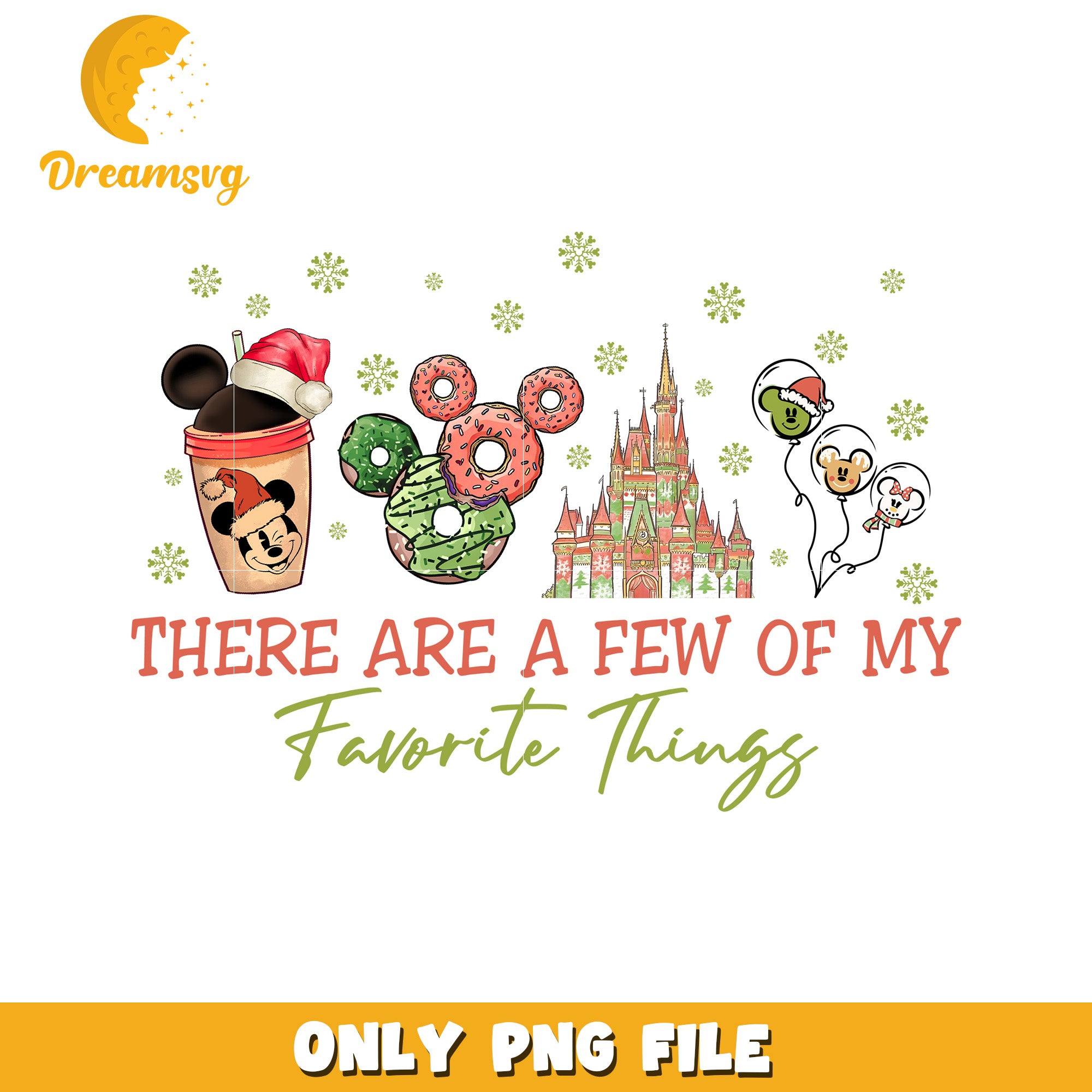 My favourite things png, disney celebration png, christmas dream png
