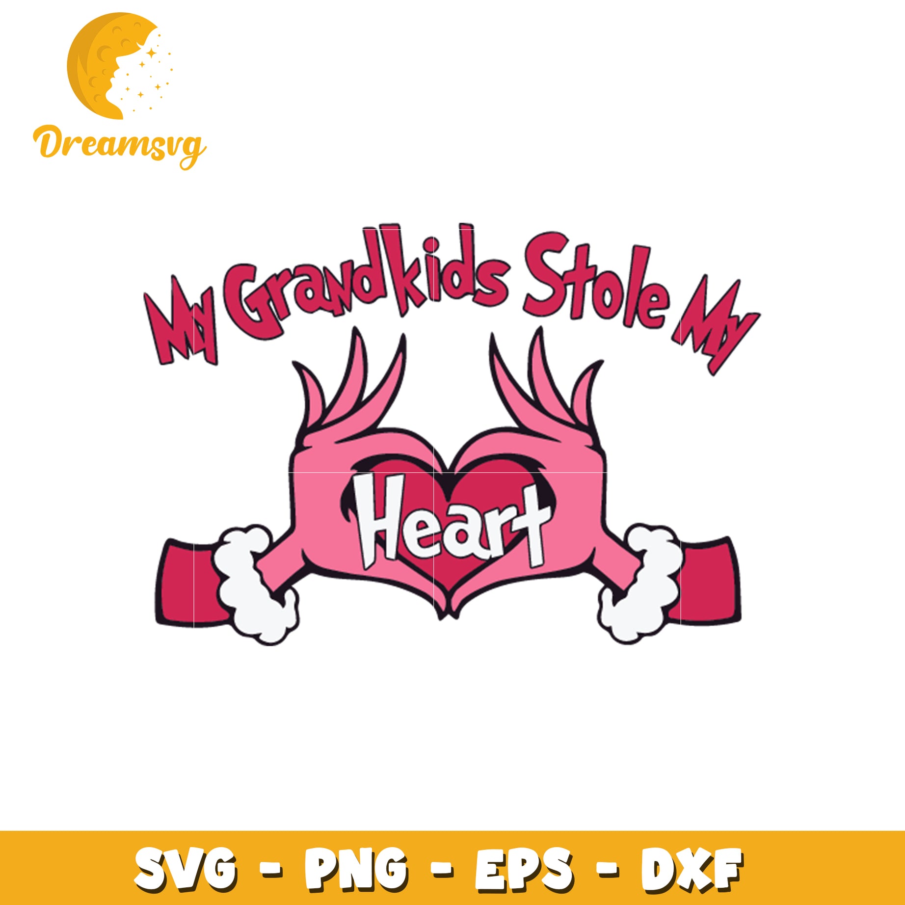 My grandkids stole my heart svg, grinch hand svg, heart shape svg