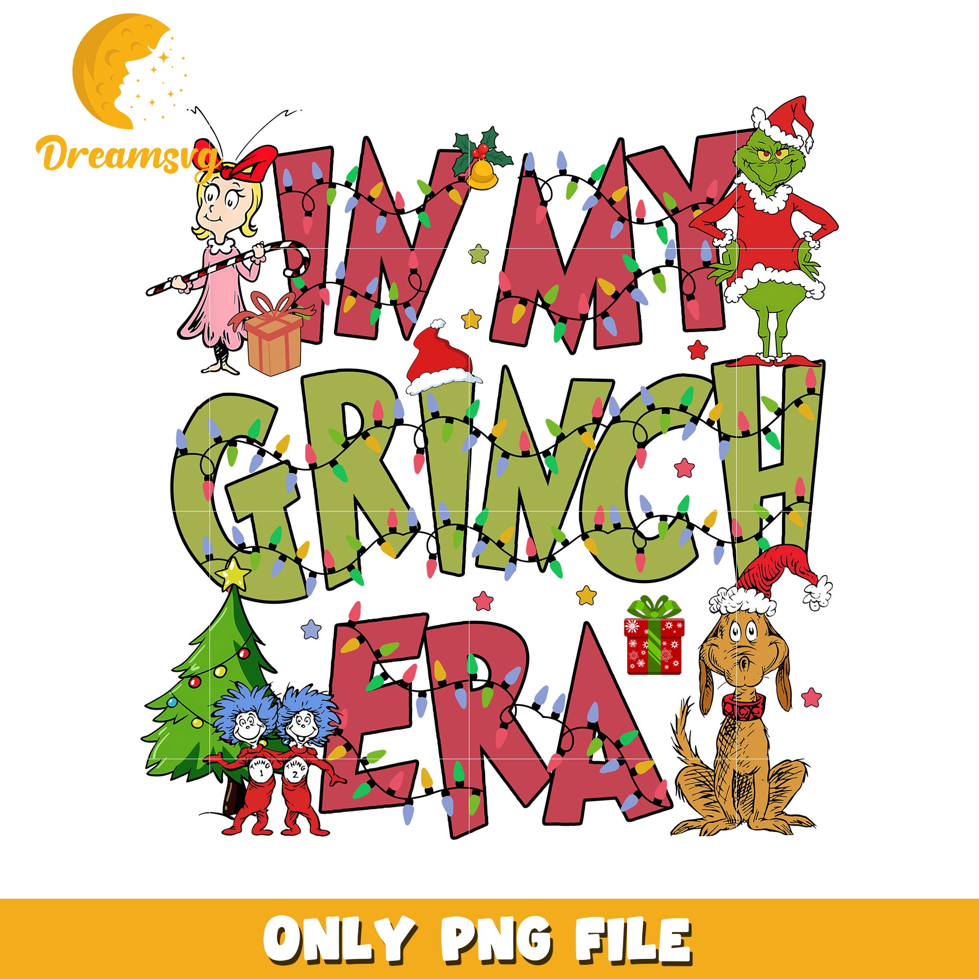 My grinch era png, grinch quotes​ png, christmas bell png