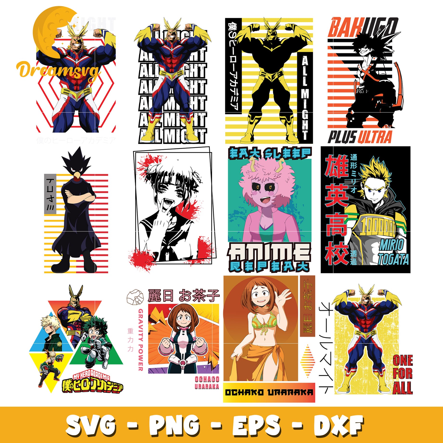 My hero academia characters bundle design svg, my hero academia svg