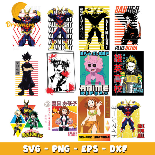 My hero academia characters bundle design svg, my hero academia svg