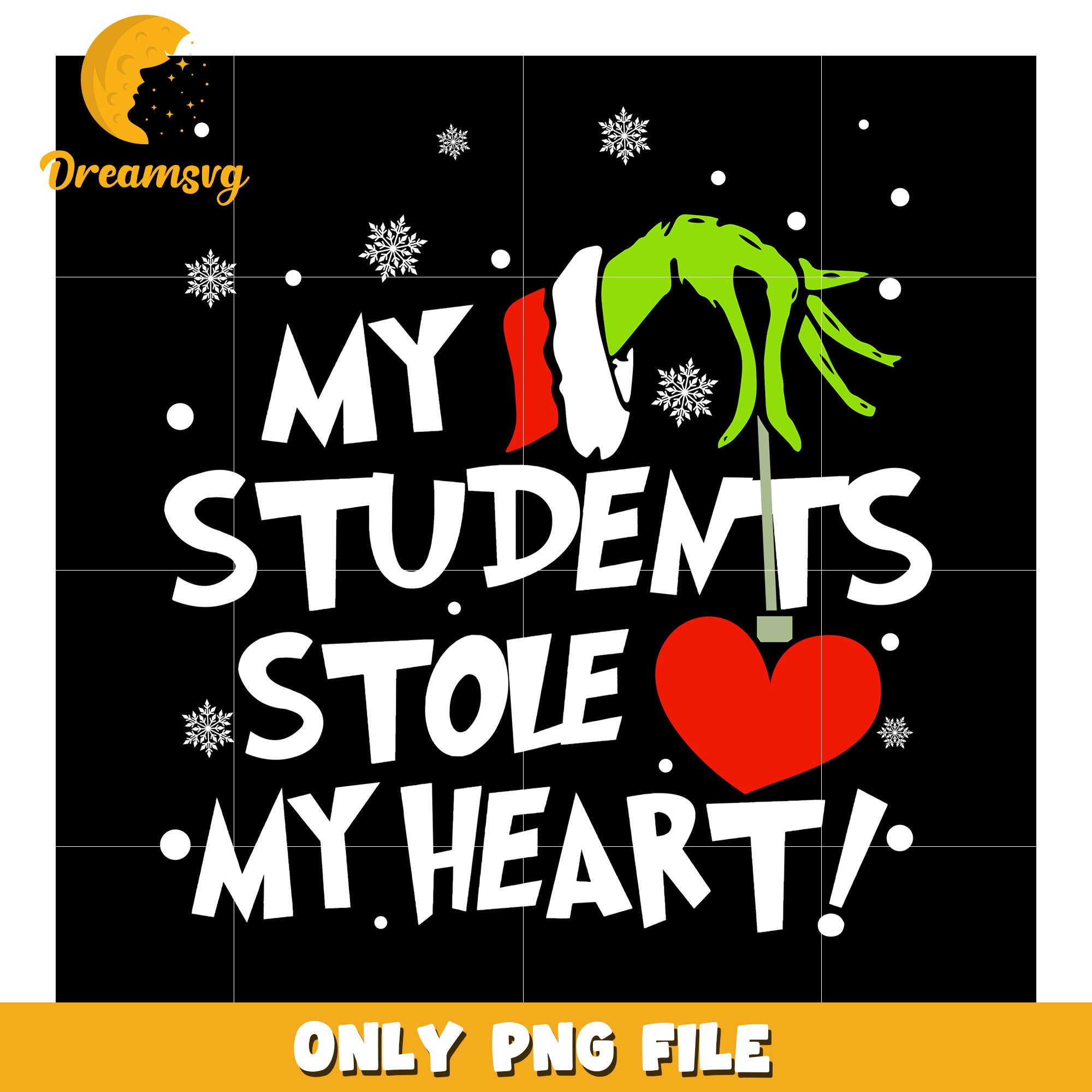 My stufents stole my heart png, baby grinch​​ png, christmas lights png
