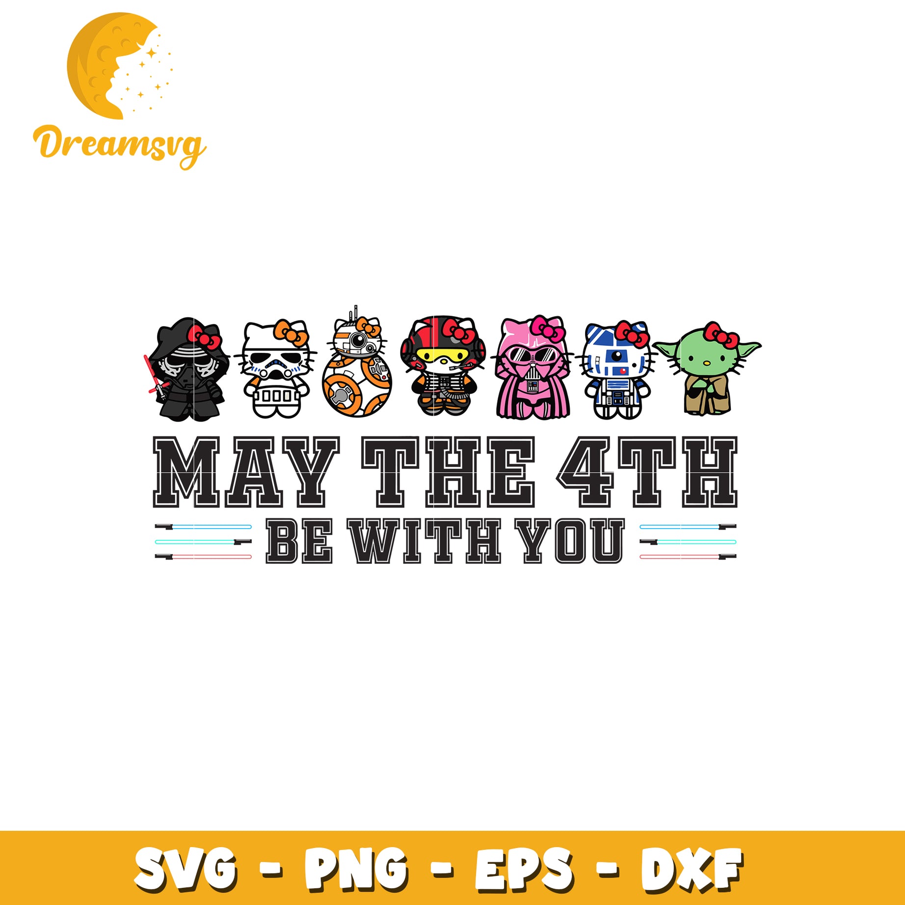 My the 4th be with you svg, hello kitty svg, star wars svg