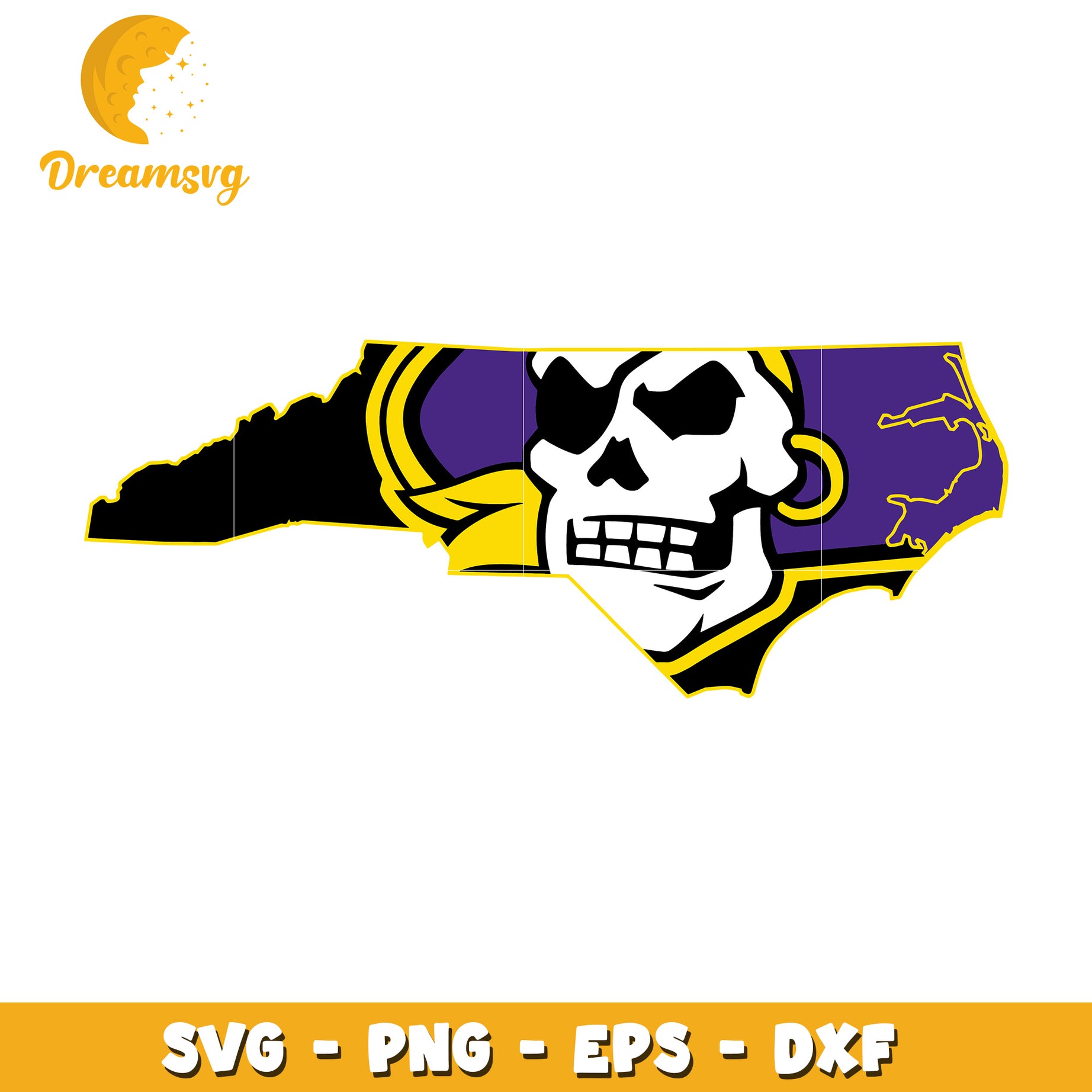 NC State Pirate Skull SVG PNG EPS DXF