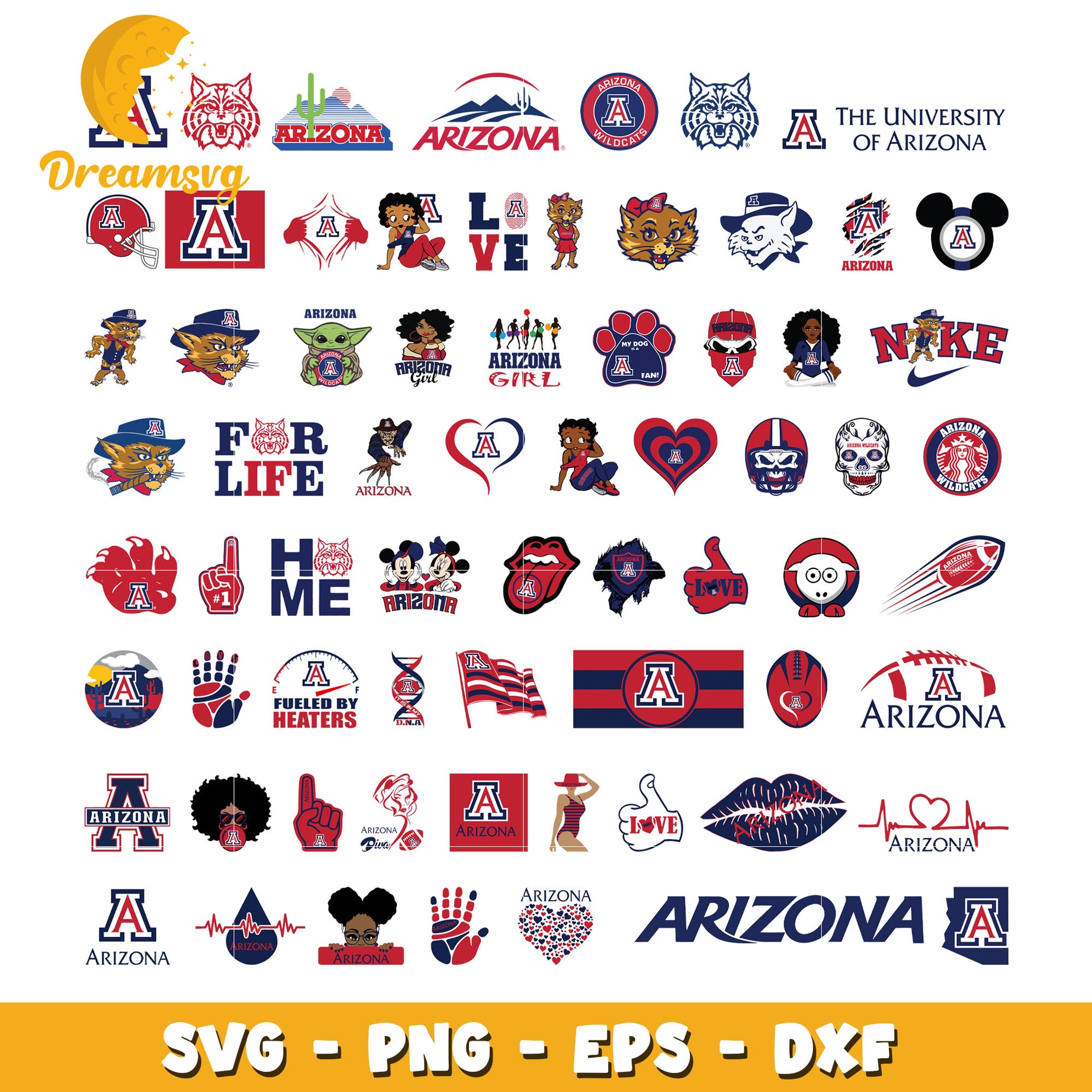 Arizona wildcats logo bundle svg, arizona wildcats football​ svg