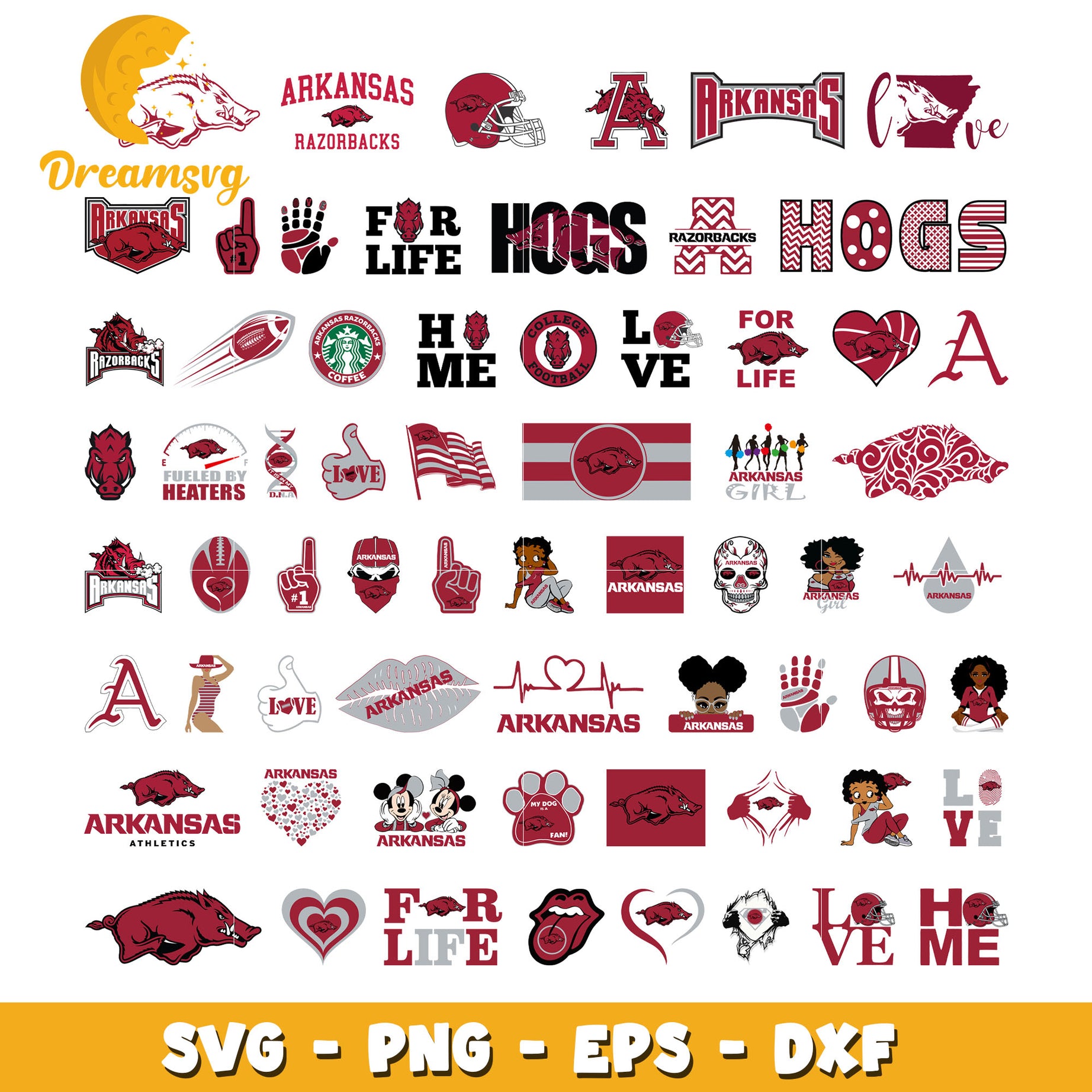 Arkansas razorbacks logo bundle svg, arkansas razorbacks​ svg