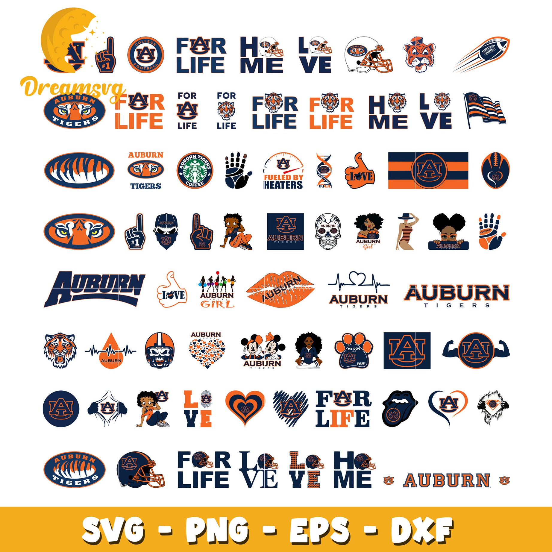 Auburn tigers logo bundle svg, auburn tigers football​ svg