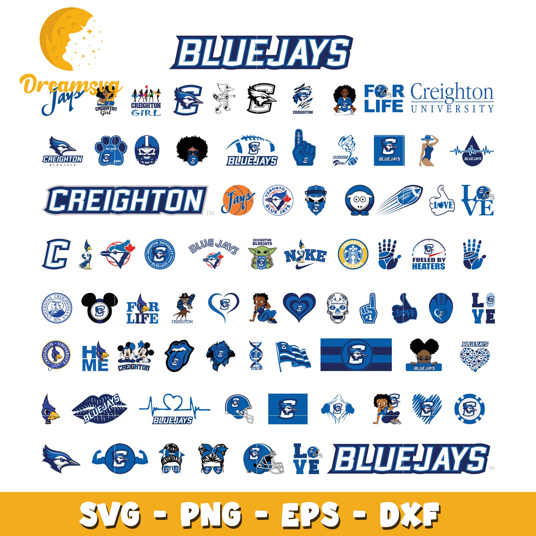 Creighton blue jays logo bundle svg, creighton blue jays svg