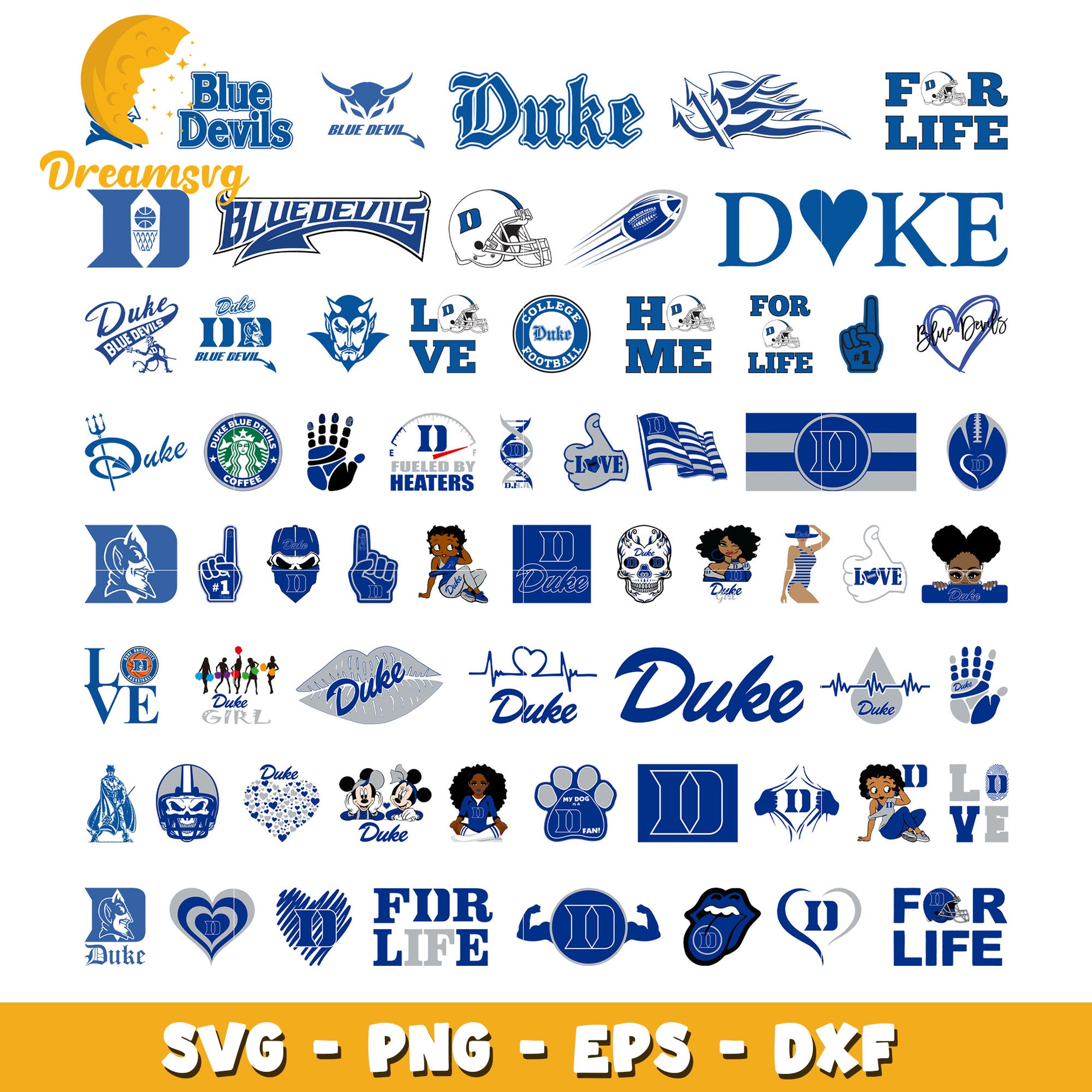 Logo duke blue devils bundle svg, duke blue devils football svg