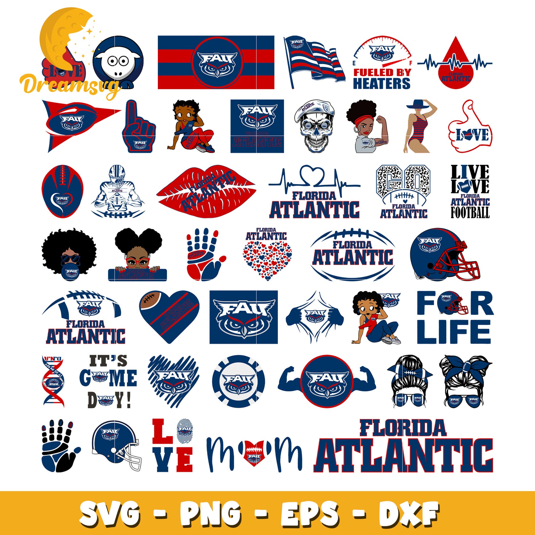 Florida atlantic logo bundle svg, florida atlantic football​ svg