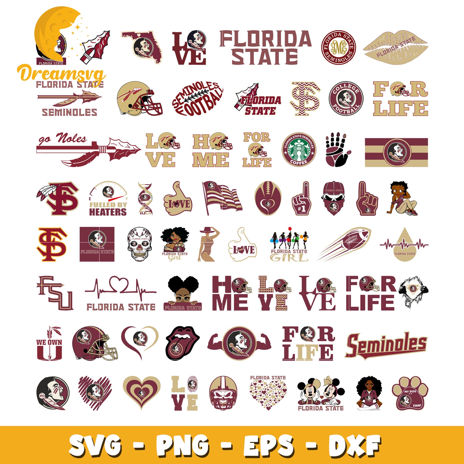 logo florida state seminoles bundle svg, florida state seminoles svg