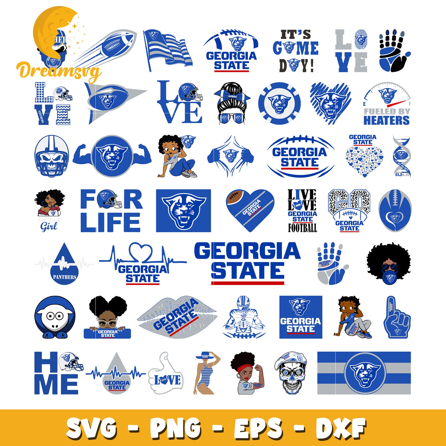 Logo georgia state panthers bundle svg, georgia state panthers svg