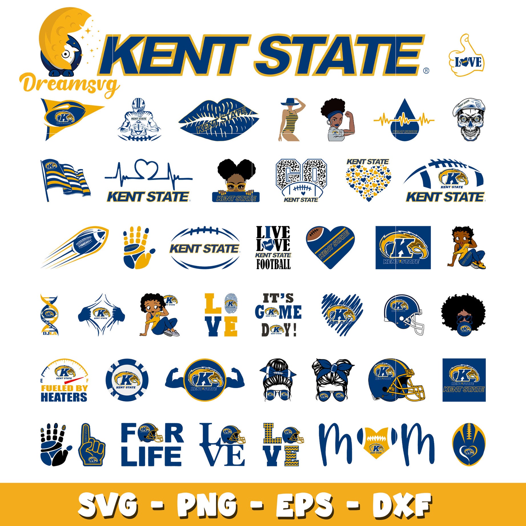 Logo kent state design bundle svg, kent state football​ svg