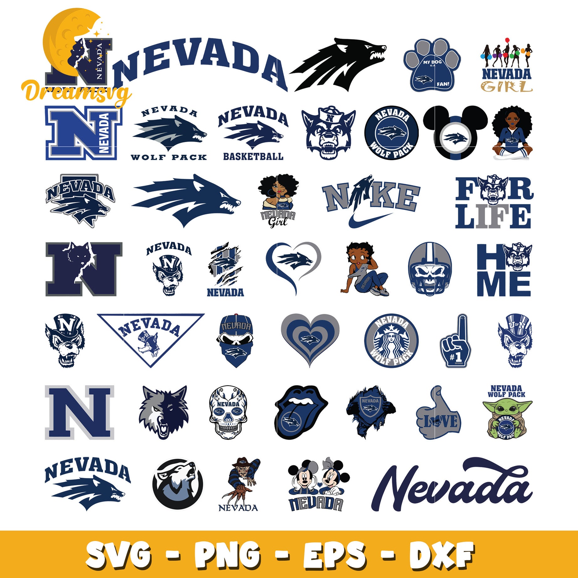 Nevada wolf pack logo ncaa bundle svg, nevada wolf pack football​ svg