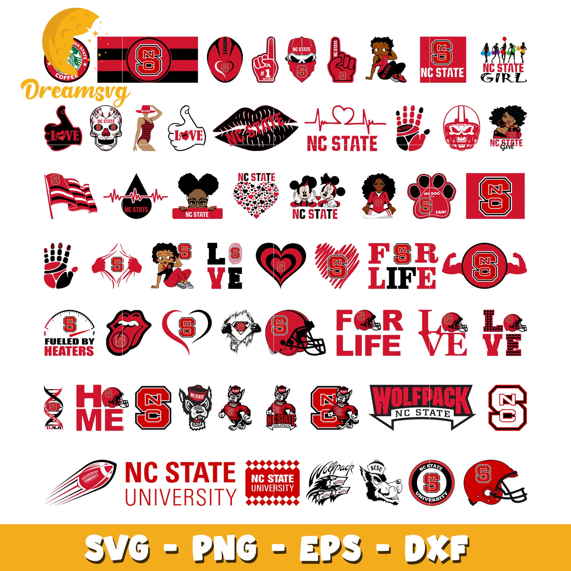 Nc state wolfpack logo bundle svg, nc state wolfpack football​ svg