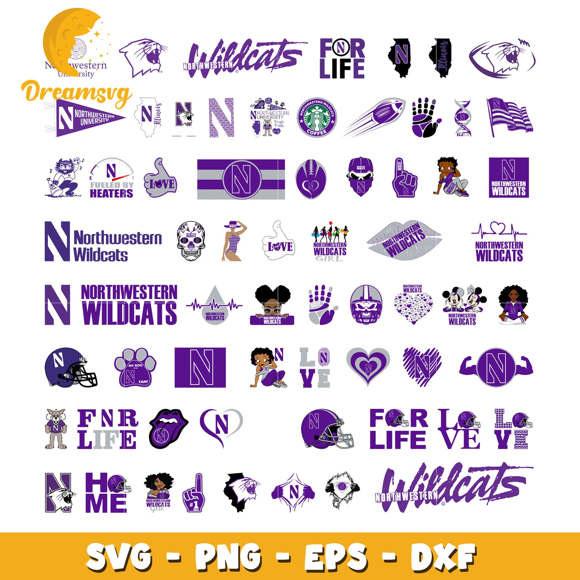 Northwestern wildcats design bundle svg, northwestern wildcats logo​ svg