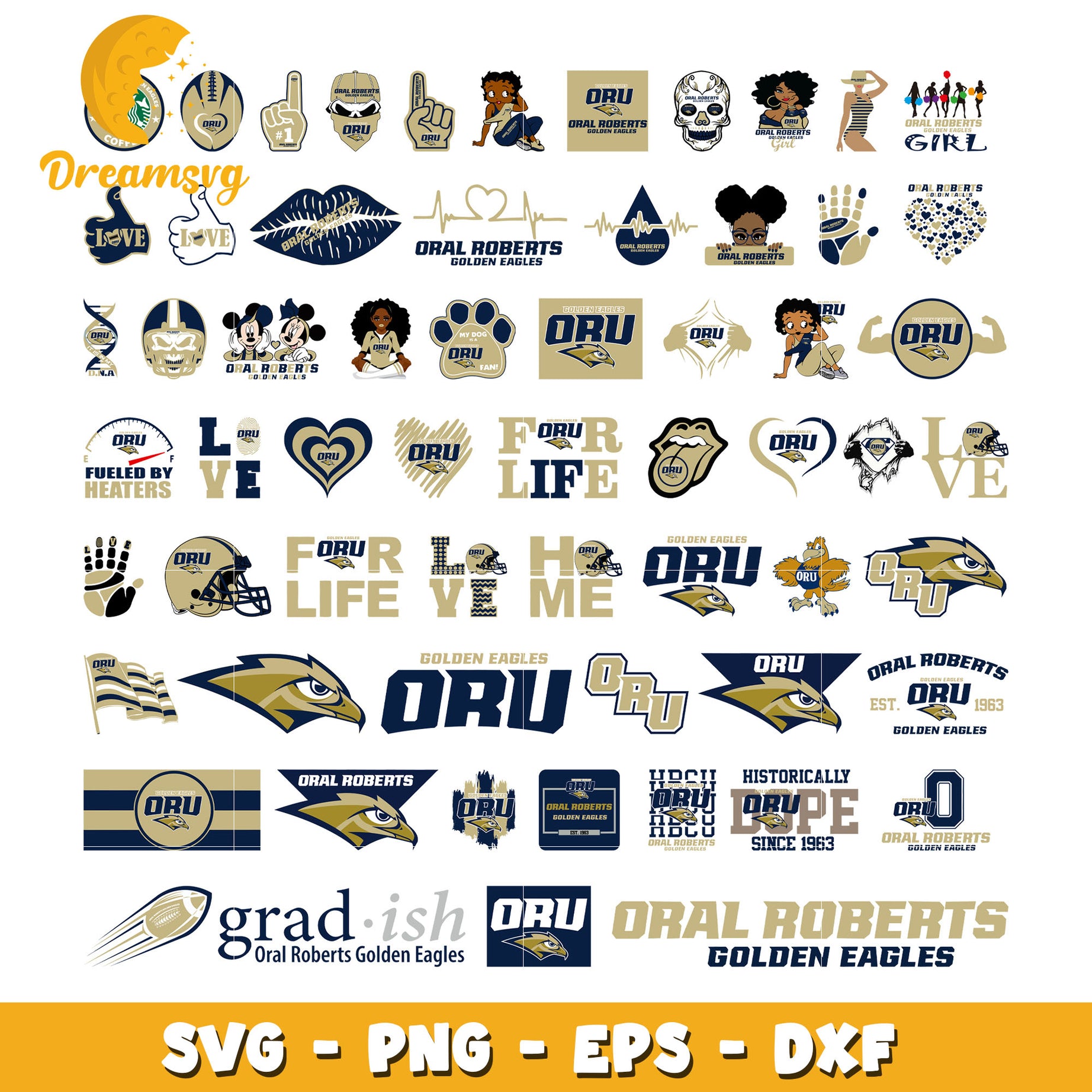 Oral roberts logo design bundle svg, oral roberts basketball​ svg