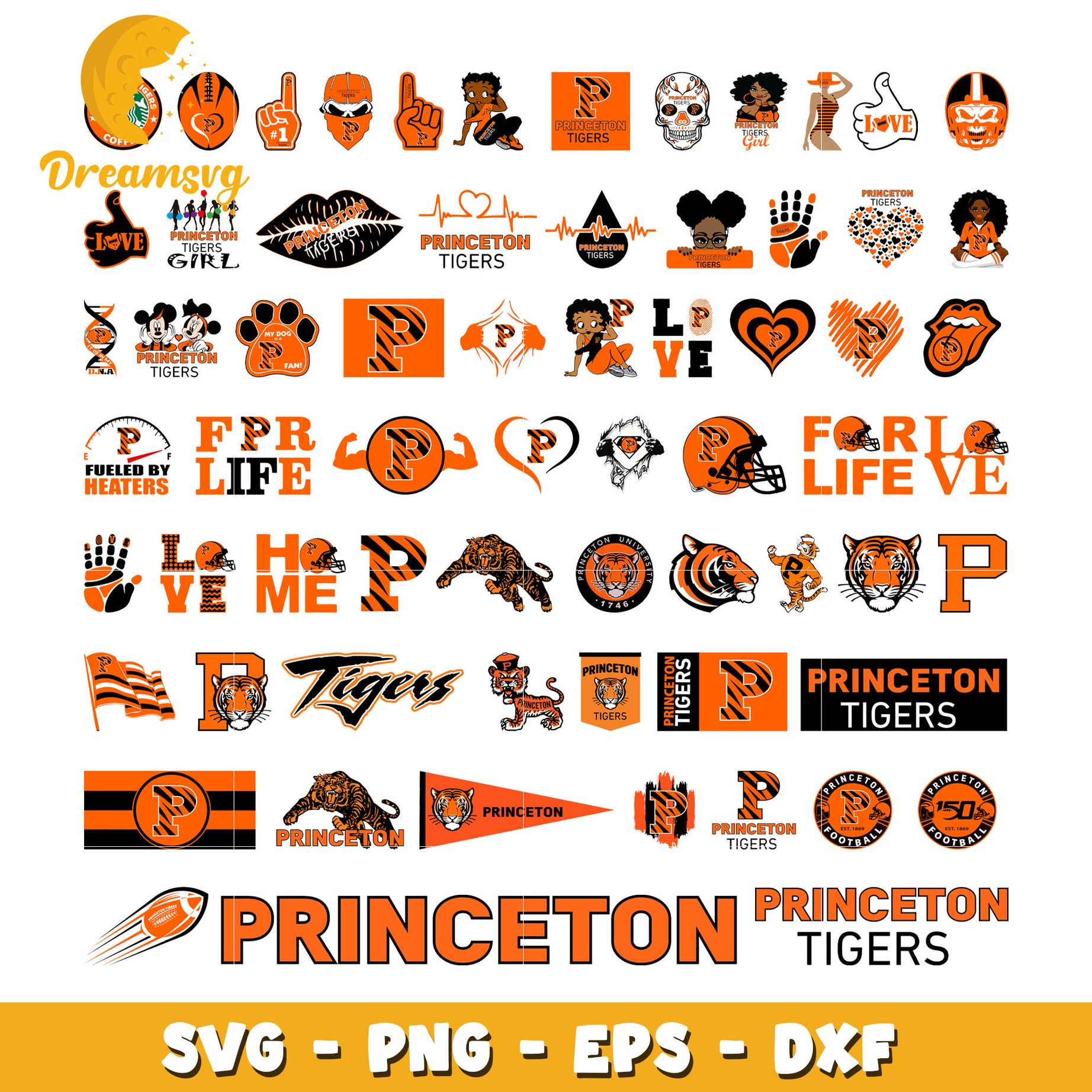 Pittsburgh panthers logo bundle svg, princeton tigers football svg