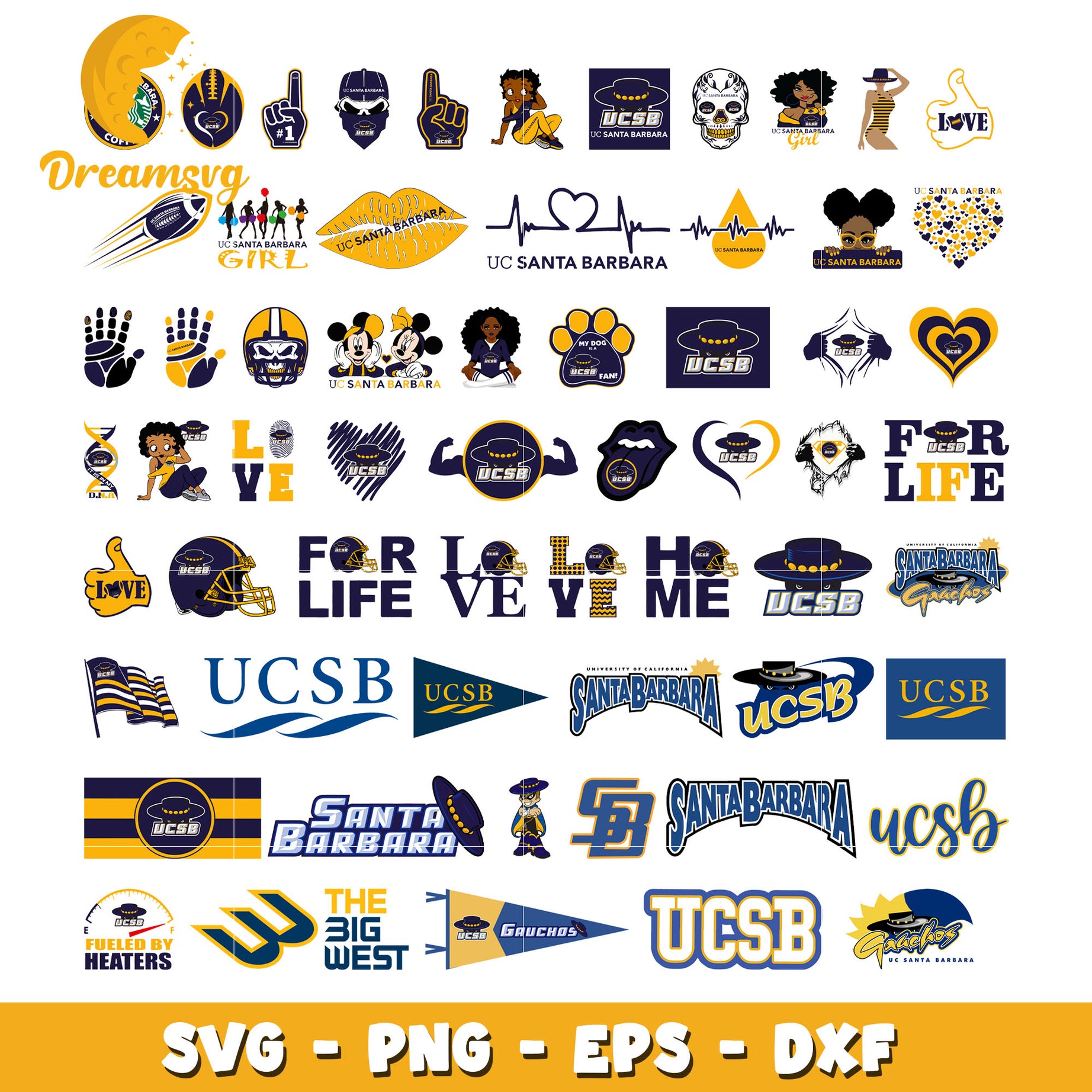 Logo uc santa barbara gauchos bundle svg, santa barbara gauchos​ svg