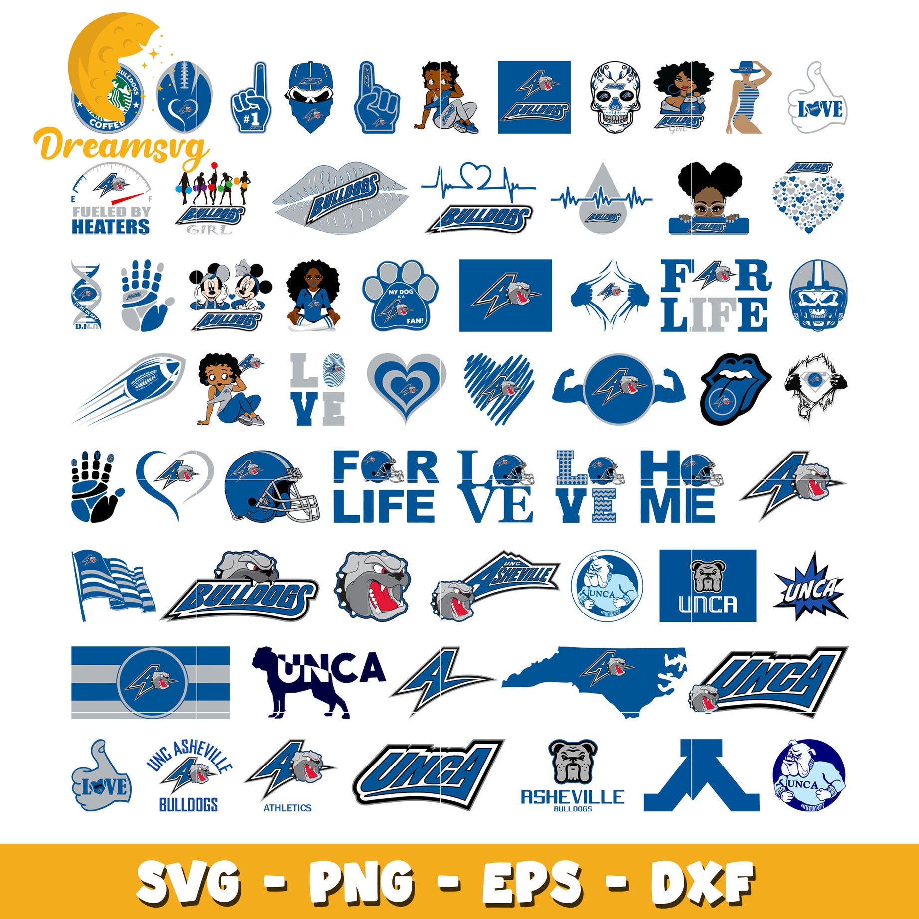 Unc asheville bulldogs logo design bundle svg, unc asheville bulldogs svg